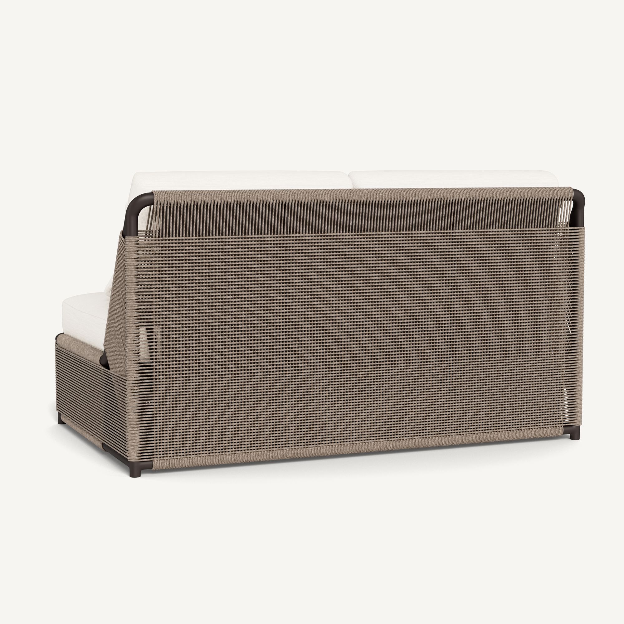 Harbour Formentera 2 Seat Armless Sofa - Aluminum Bronze / Panama Blanco / Twisted Rope Dune