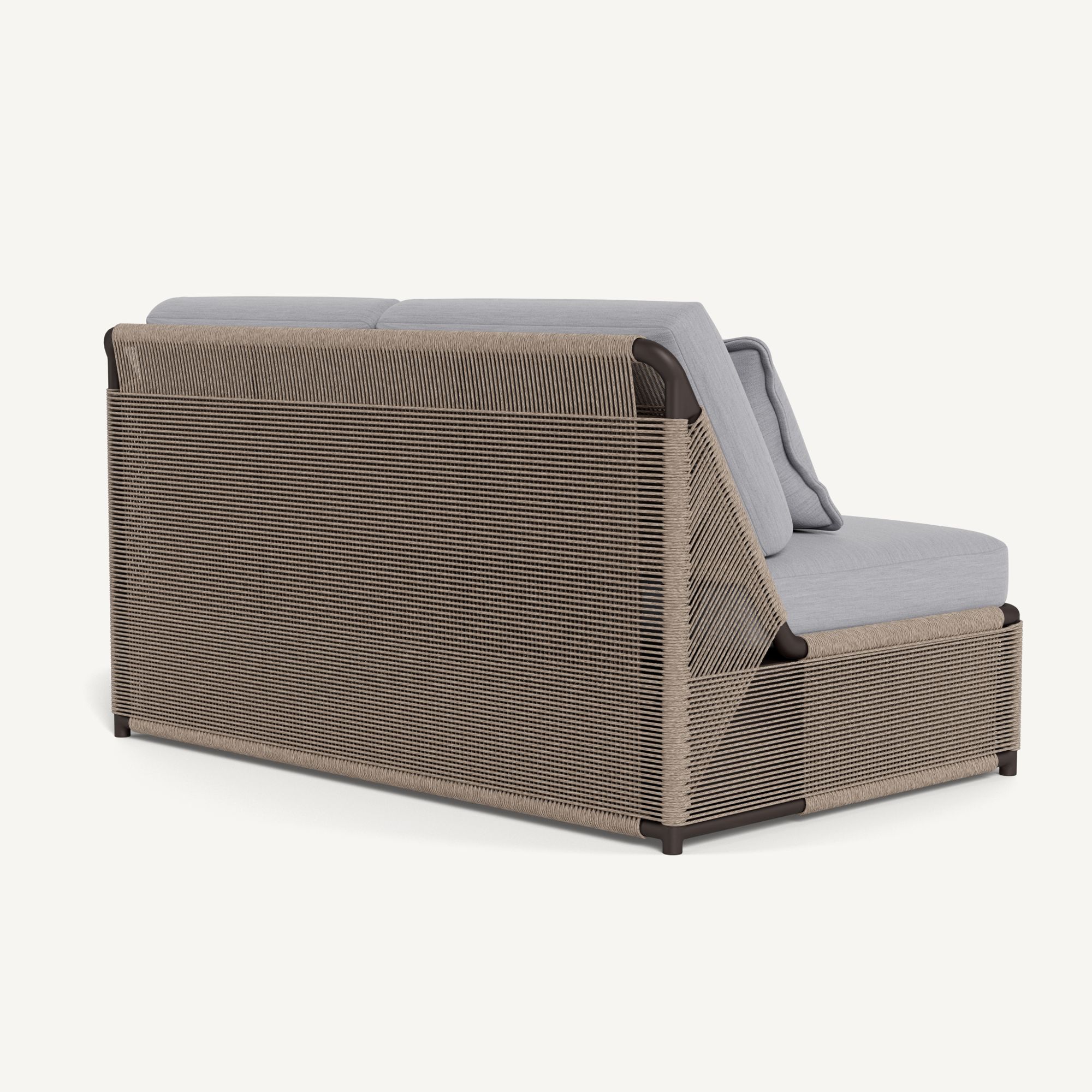 Harbour Formentera 2 Seat Armless Sofa - Aluminum Bronze / Panama Cloud / Twisted Rope Dune