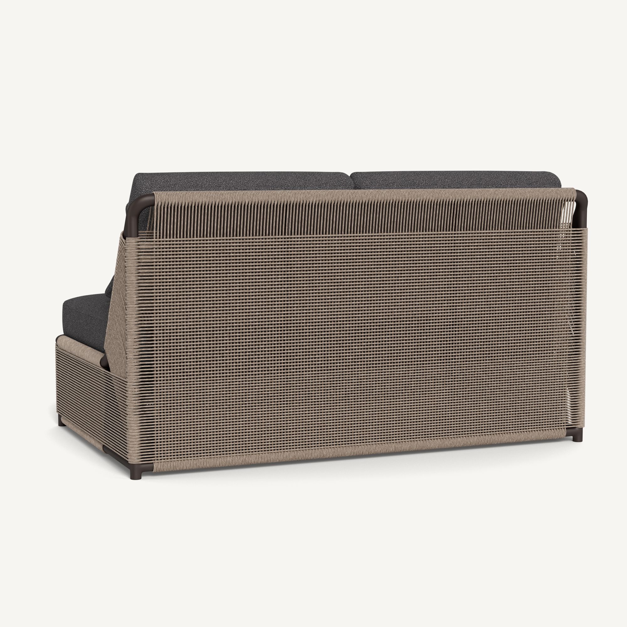 Harbour Formentera 2 Seat Armless Sofa - Aluminum Bronze / Riviera Slate / Twisted Rope Dune