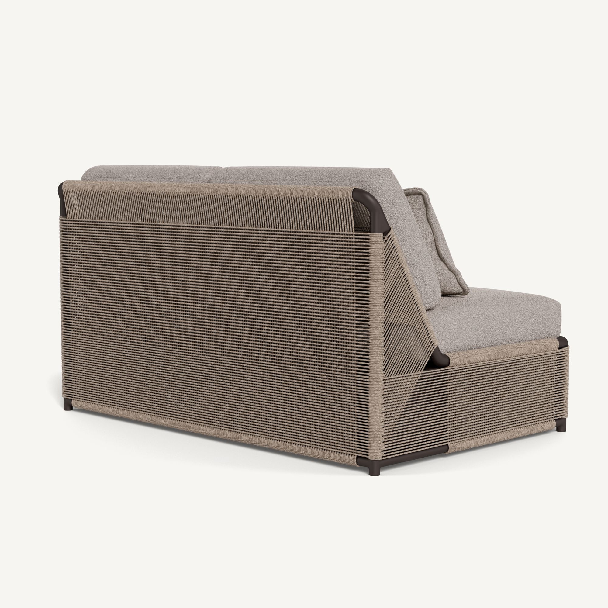 Harbour Formentera 2 Seat Armless Sofa - Aluminum Bronze / Riviera Stone / Twisted Rope Dune