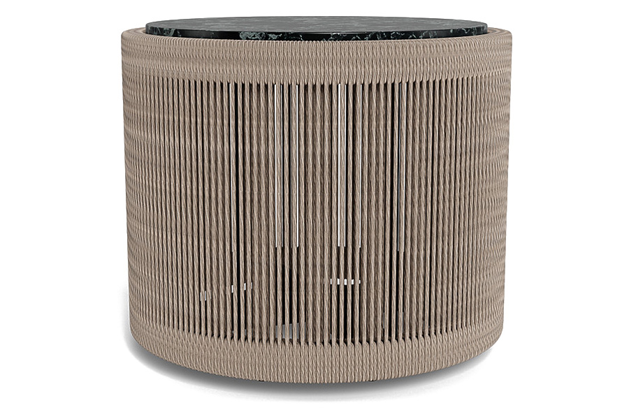 Harbour Formentera Round Side Table - Twisted Rope Dune, Travertine Natural