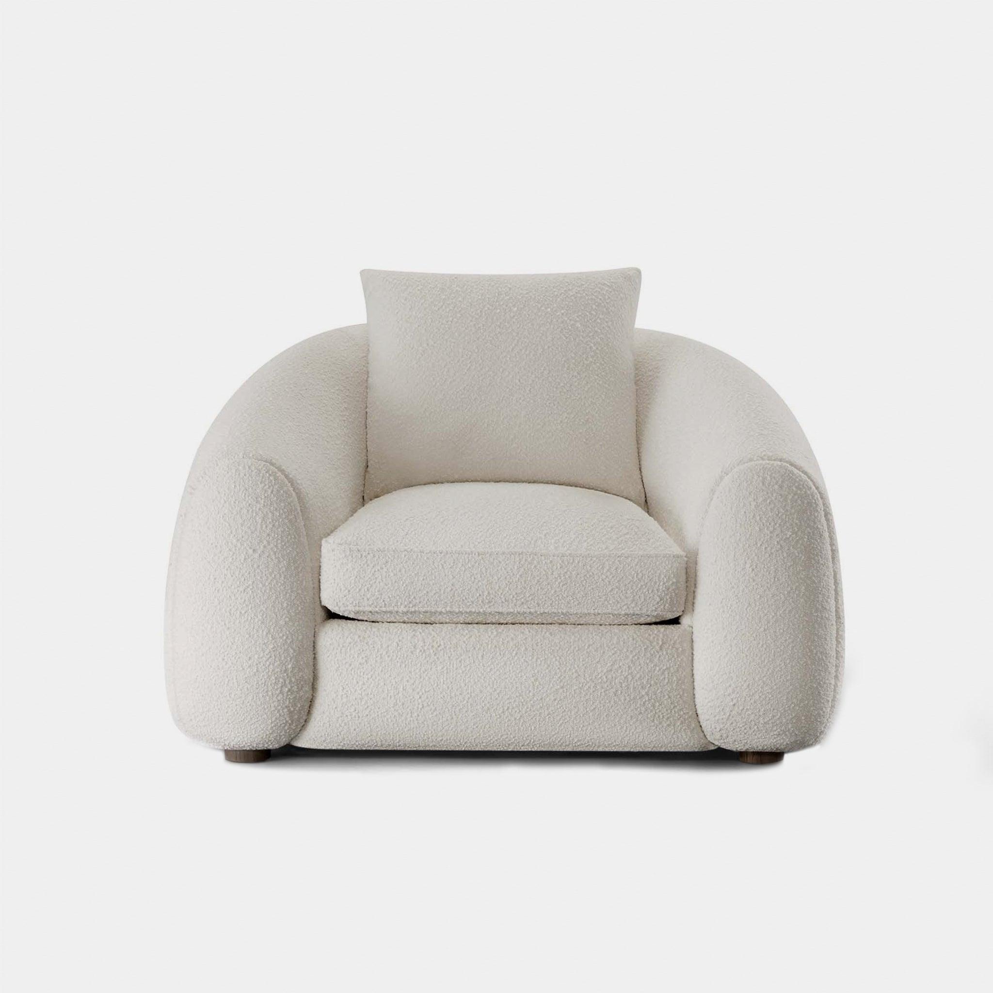 Harbour Gabriel Lounge Chair - Oak Brown, Harbour Belgian Linen Smoke