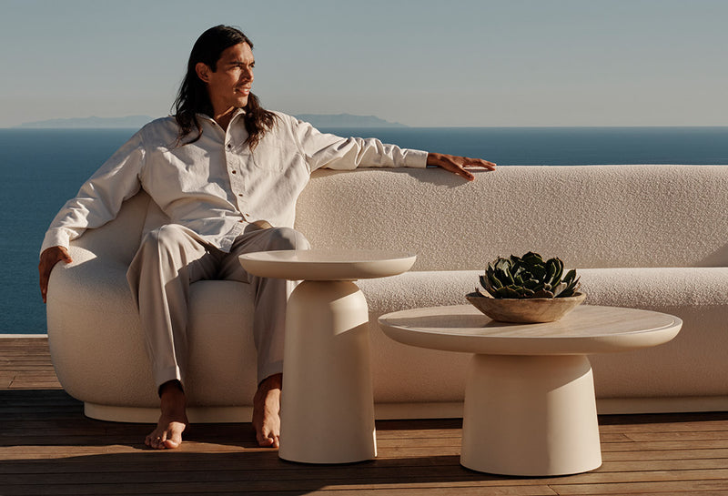 Harbour Gio 3 Seat Sofa - Aluminum Asteroid / Copacabana Sand