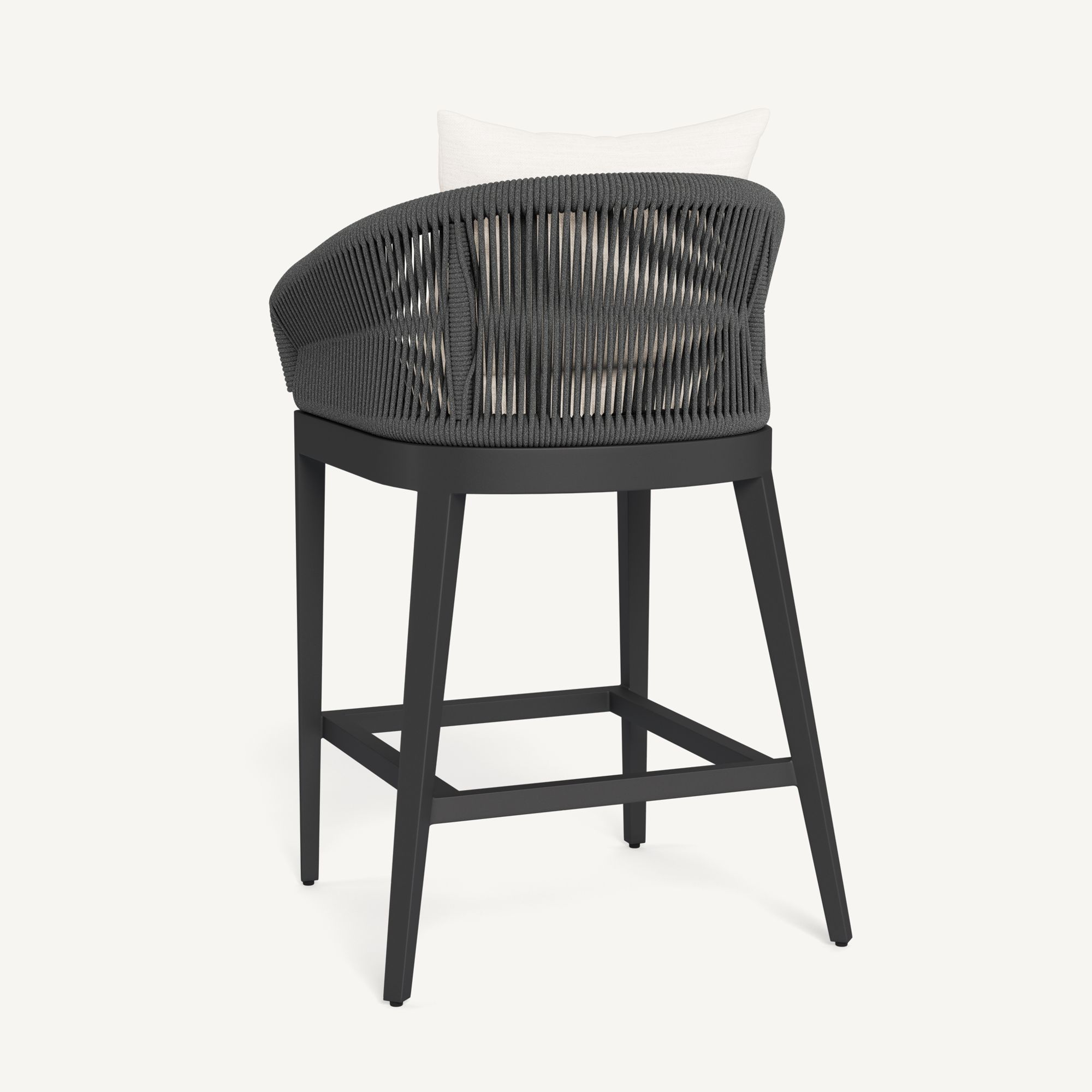 Harbour Hamilton Counter Stool - Aluminum Asteroid, Panama Blanco