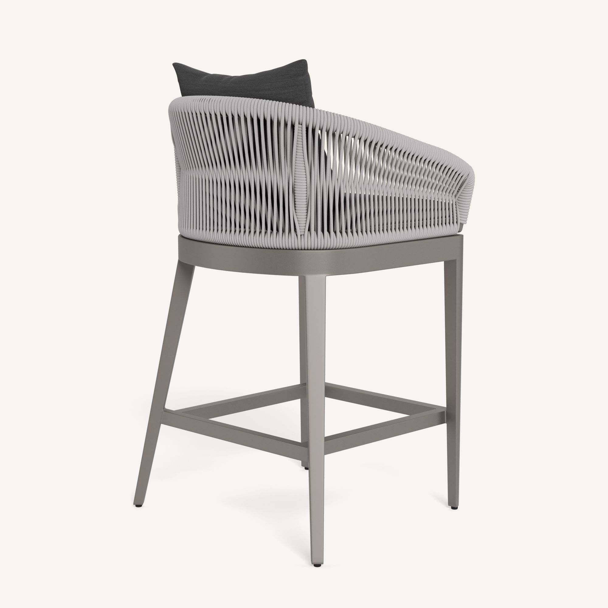 Harbour Hamilton Counter Stool - Aluminum Taupe, Panama Grafito