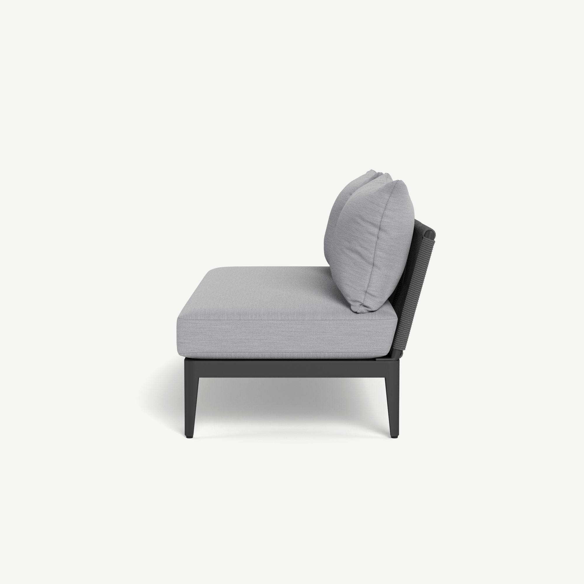 Harbour Hamilton 2 Seat Armless Sofa - Aluminum Asteroid / Panama Cloud / Rope Dark Gray