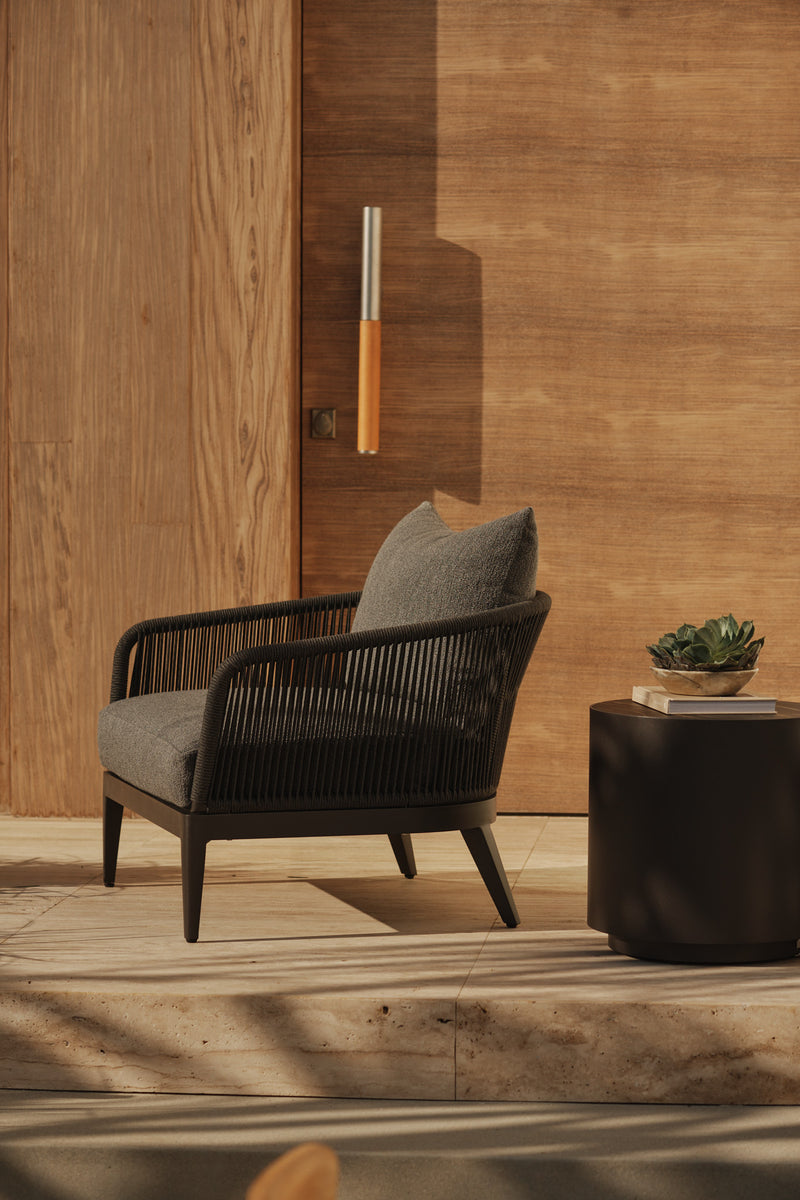 Harbour Hamilton 2 Seat 1 Arm Left - Aluminum Asteroid / Panama Grafito / Rope Dark Gray