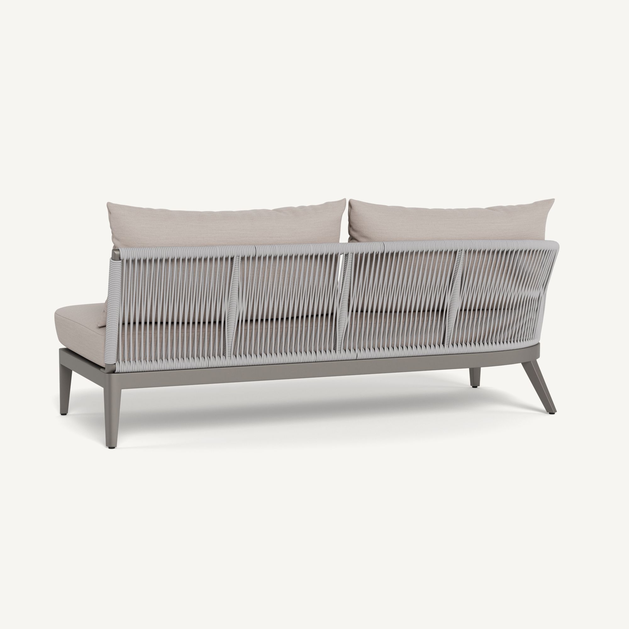 Harbour Hamilton 2 Seat 1 Arm Left - Aluminum Taupe, Panama Marble
