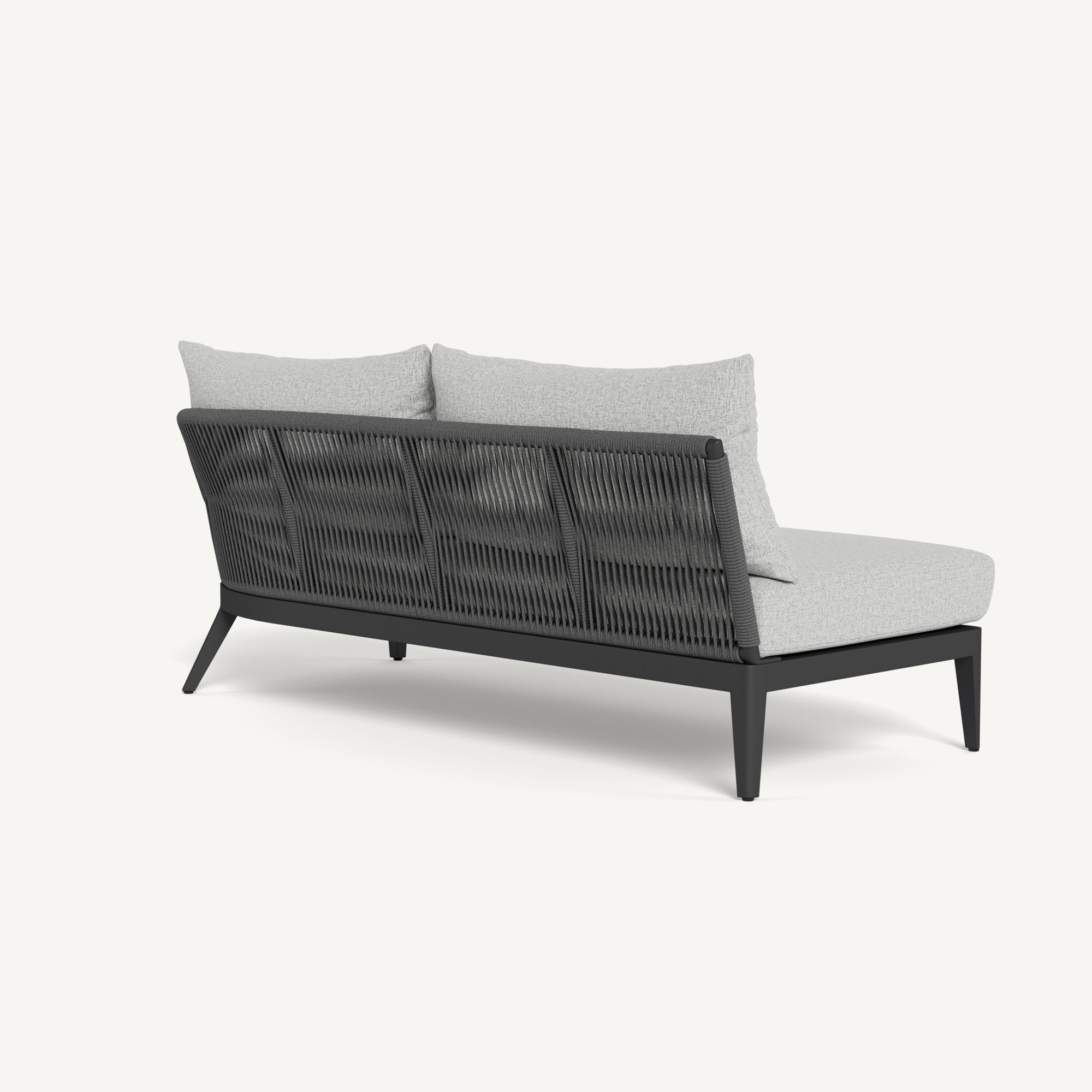 Harbour Hamilton 2 Seat 1 Arm Right - Aluminum Asteroid / Copacabana Sand / Rope Dark Gray