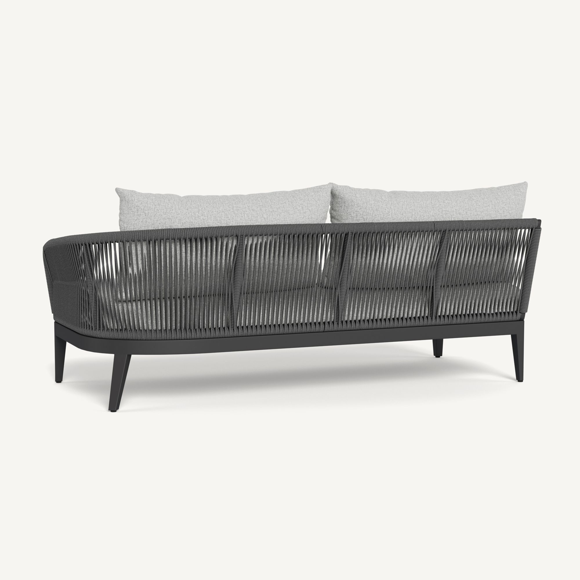 Harbour Hamilton 2 Seat 1 Arm Right - Aluminum Asteroid / Copacabana Sand / Rope Dark Gray