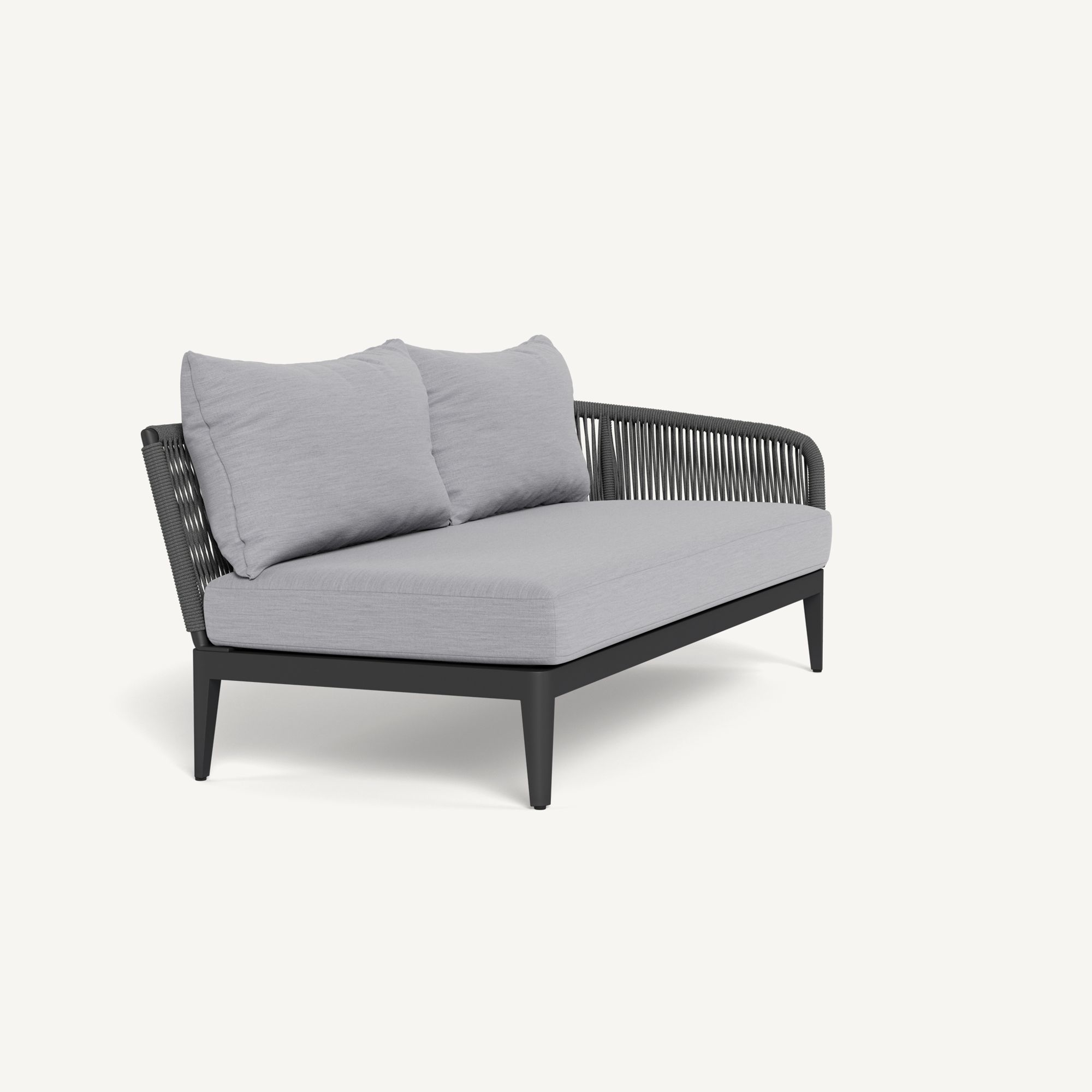 Harbour Hamilton 2 Seat 1 Arm Right - Aluminum Asteroid / Panama Cloud / Rope Dark Gray