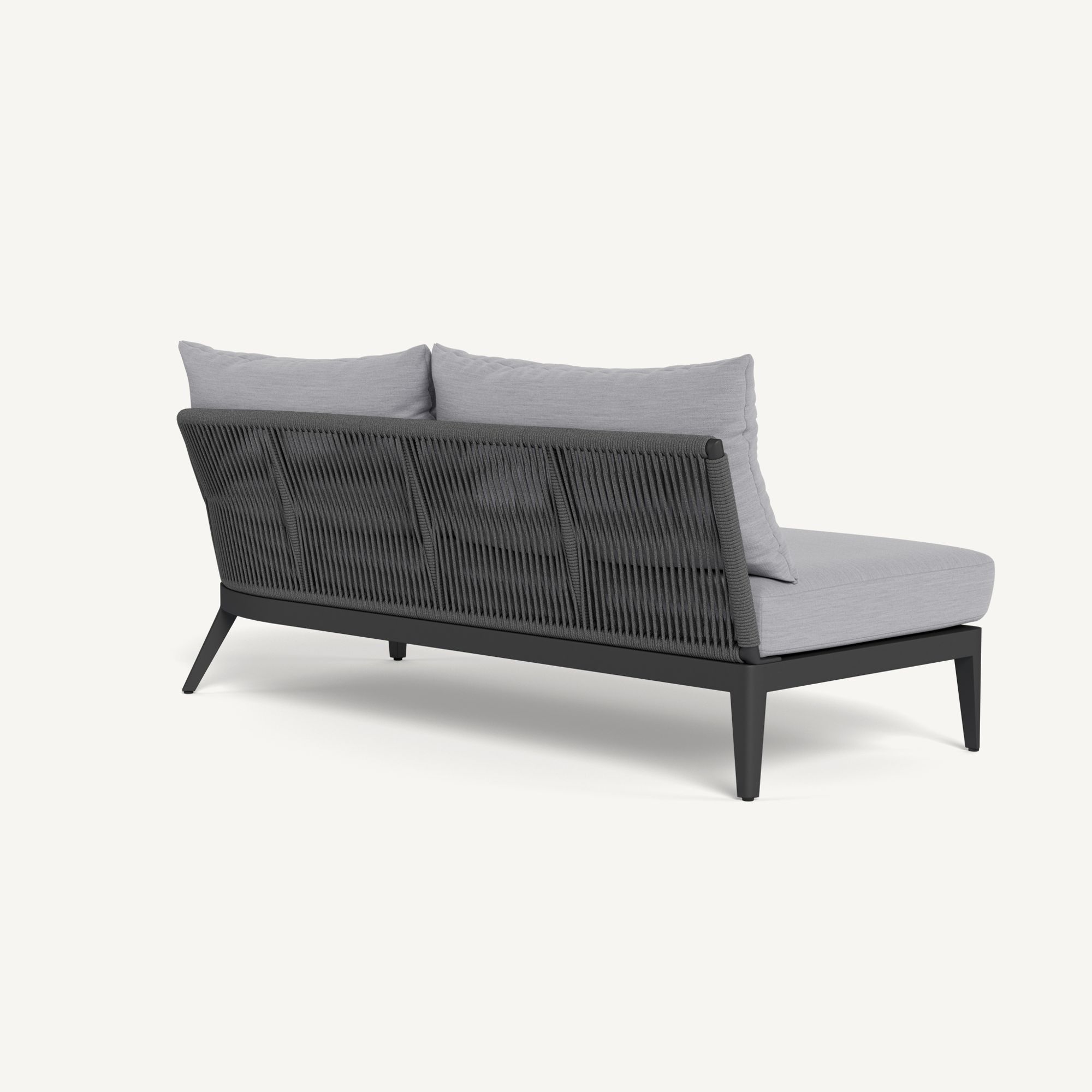 Harbour Hamilton 2 Seat 1 Arm Right - Aluminum Asteroid / Panama Cloud / Rope Dark Gray