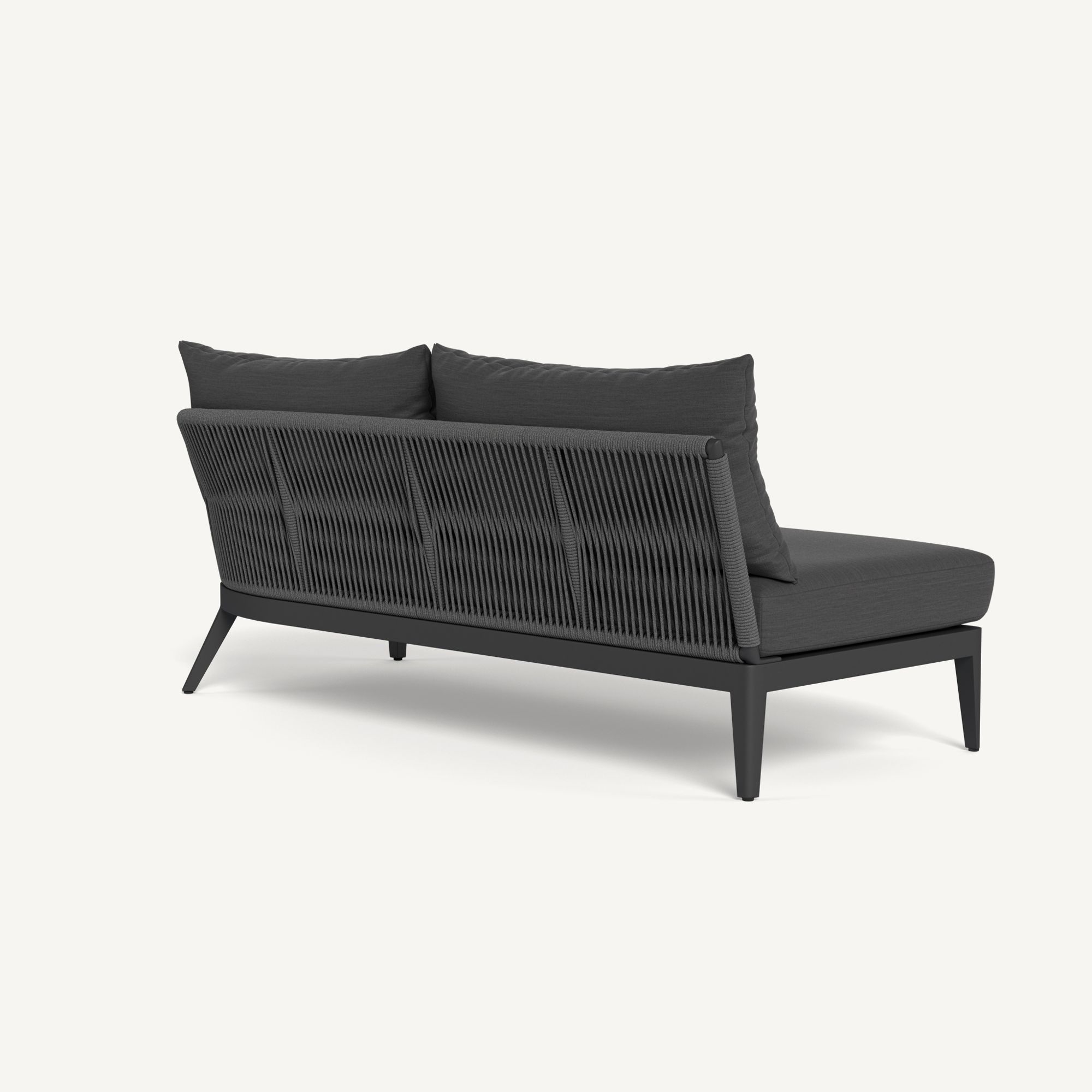Harbour Hamilton 2 Seat 1 Arm Right - Aluminum Asteroid / Panama Grafito / Rope Dark Gray