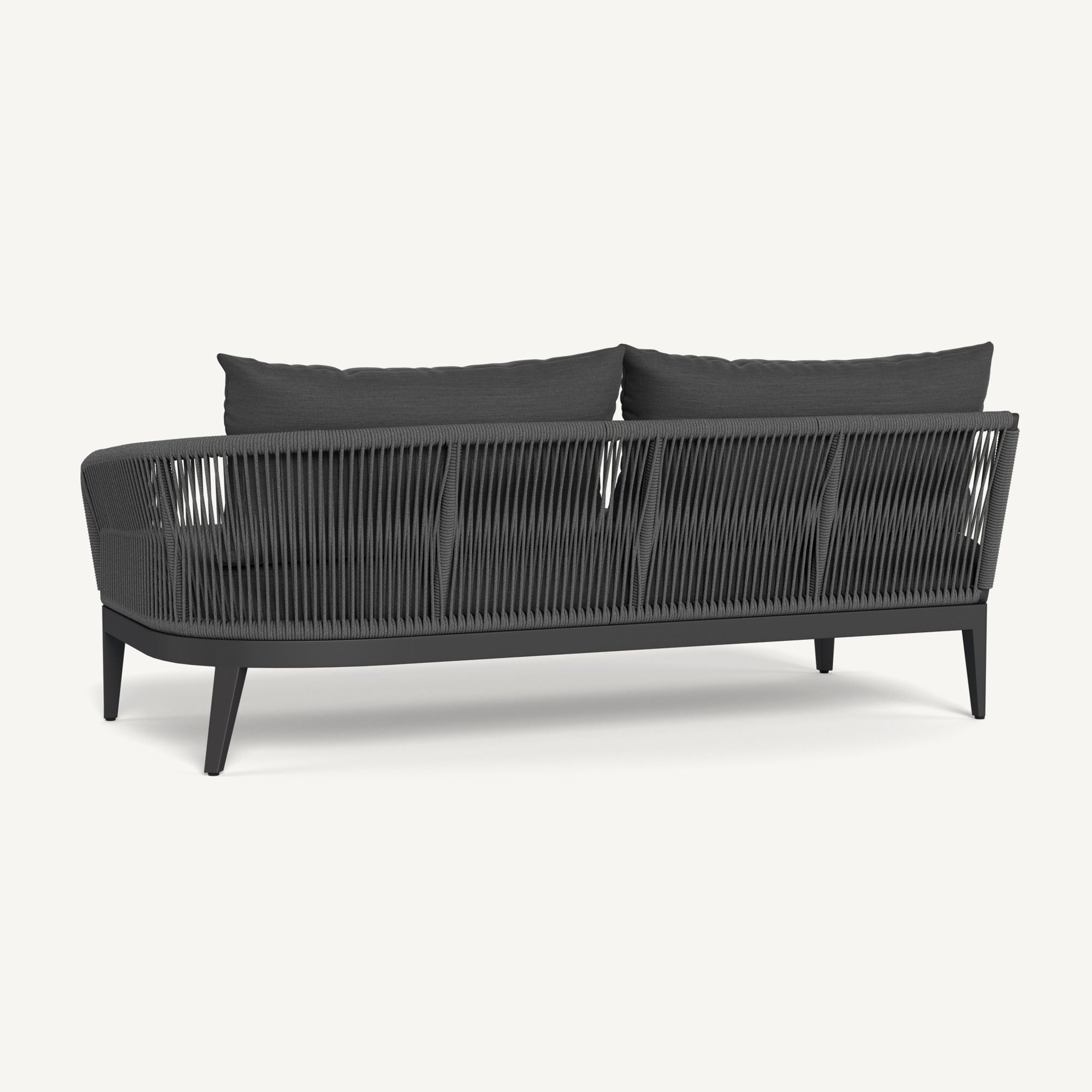 Harbour Hamilton 2 Seat 1 Arm Right - Aluminum Asteroid / Panama Grafito / Rope Dark Gray
