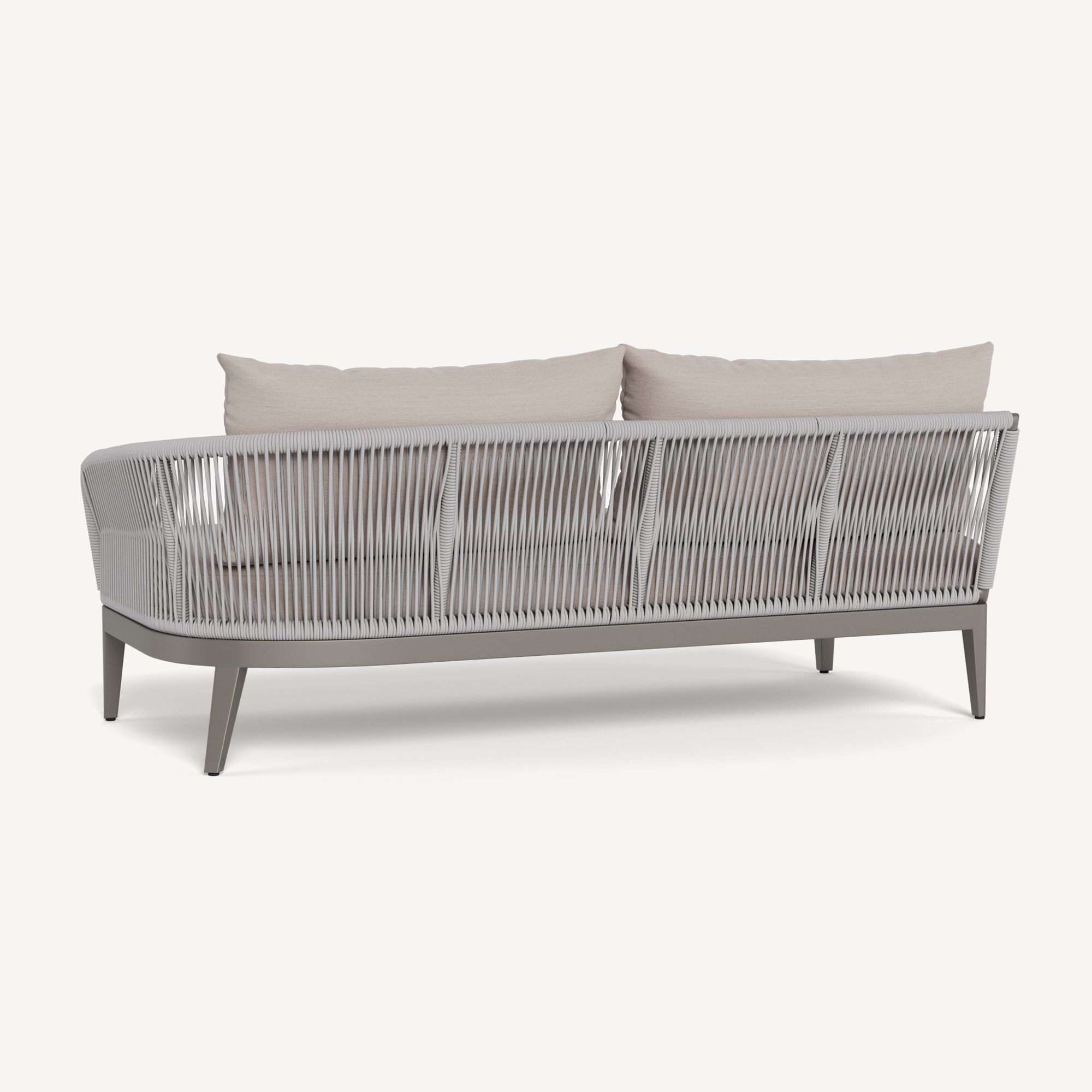 Harbour Hamilton 2 Seat 1 Arm Right - Aluminum Taupe / Panama Marble / Rope Light Gray