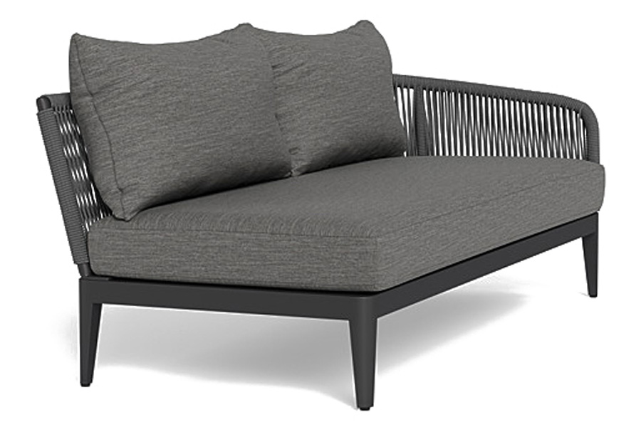Harbour Hamilton 2 Seat 1 Arm Right - Aluminum Taupe, Riviera Stone