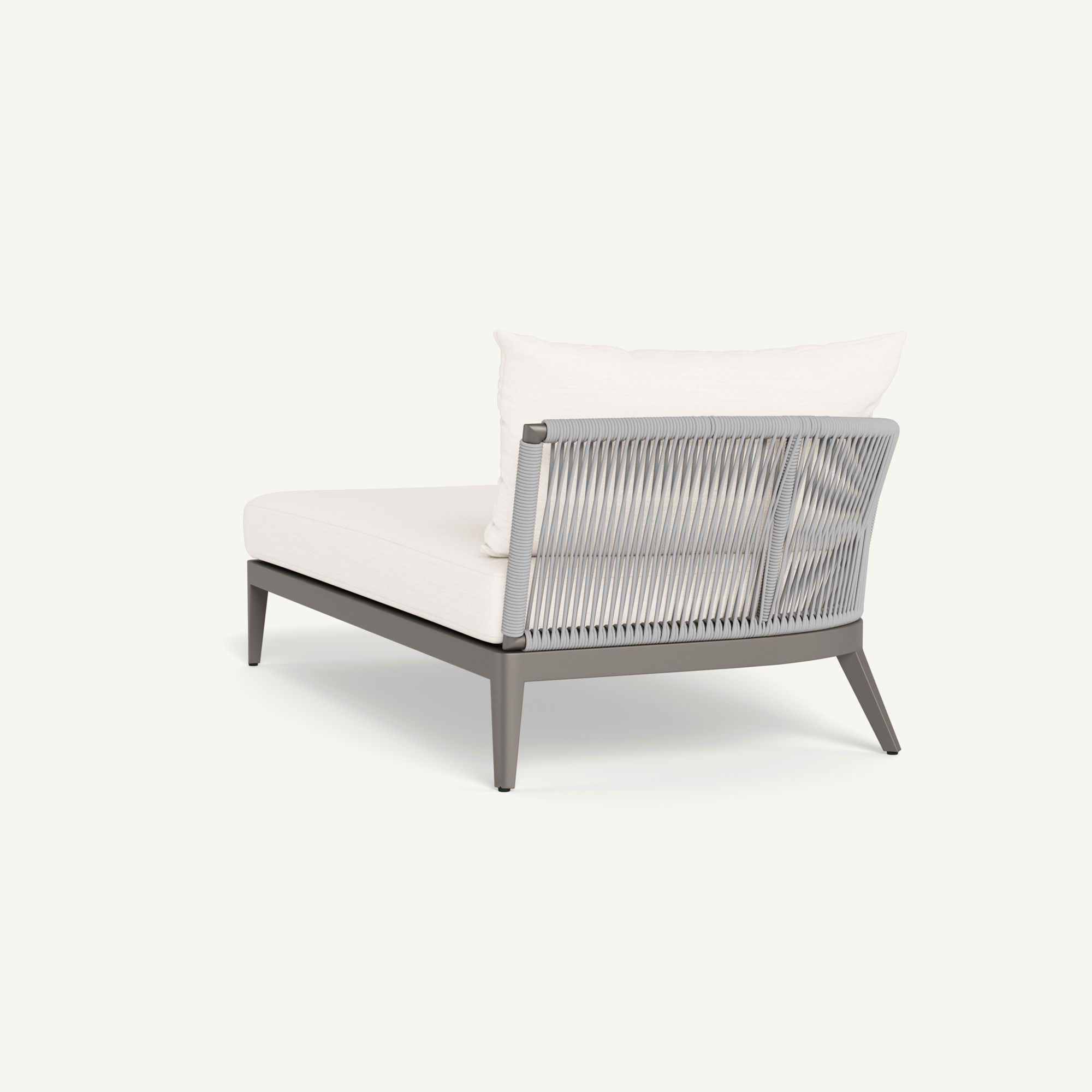 Harbour Hamilton Chaise Left - Aluminum Taupe, Panama Blanco
