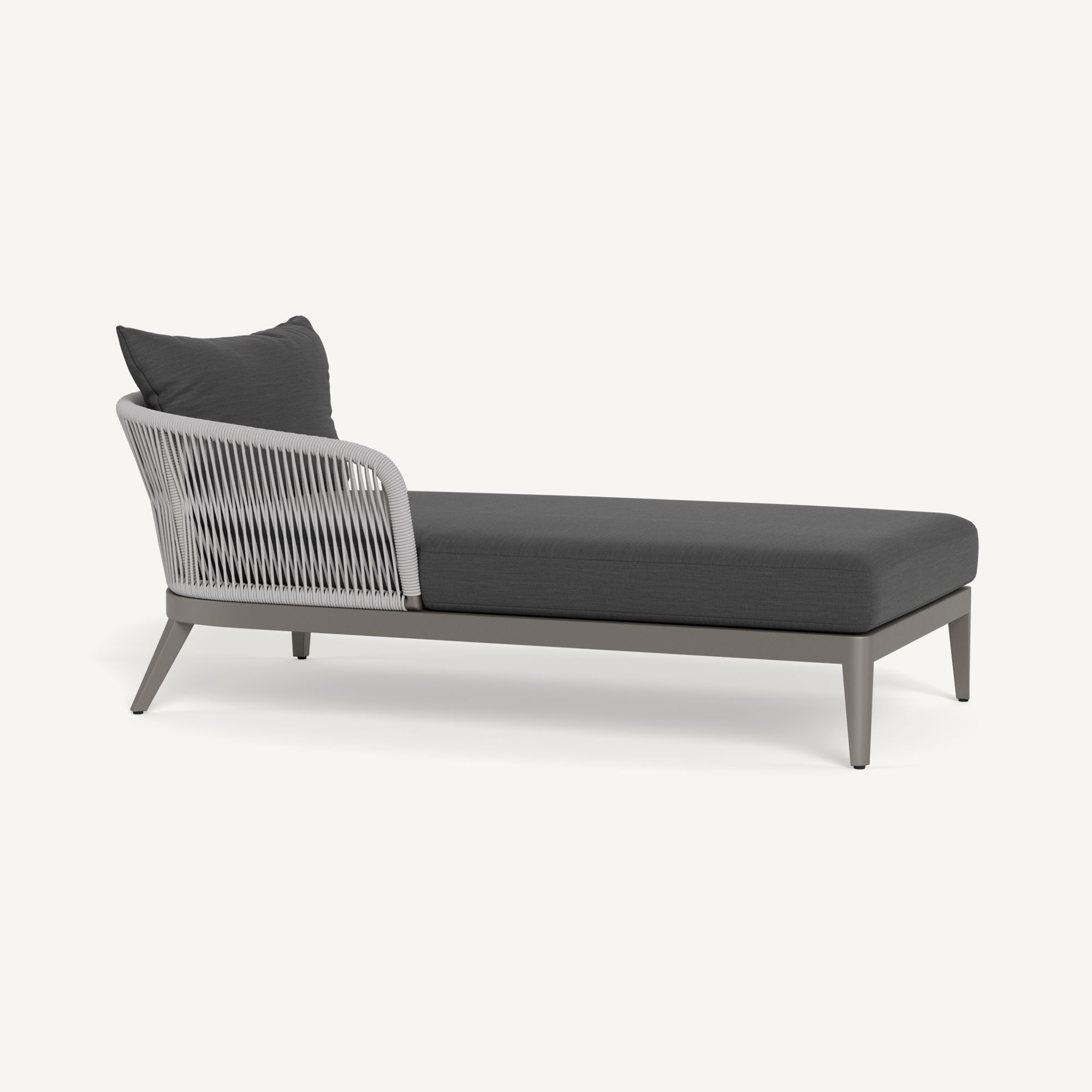 Harbour Hamilton Chaise Left - Aluminum Taupe / Panama Grafito / Rope Light Gray