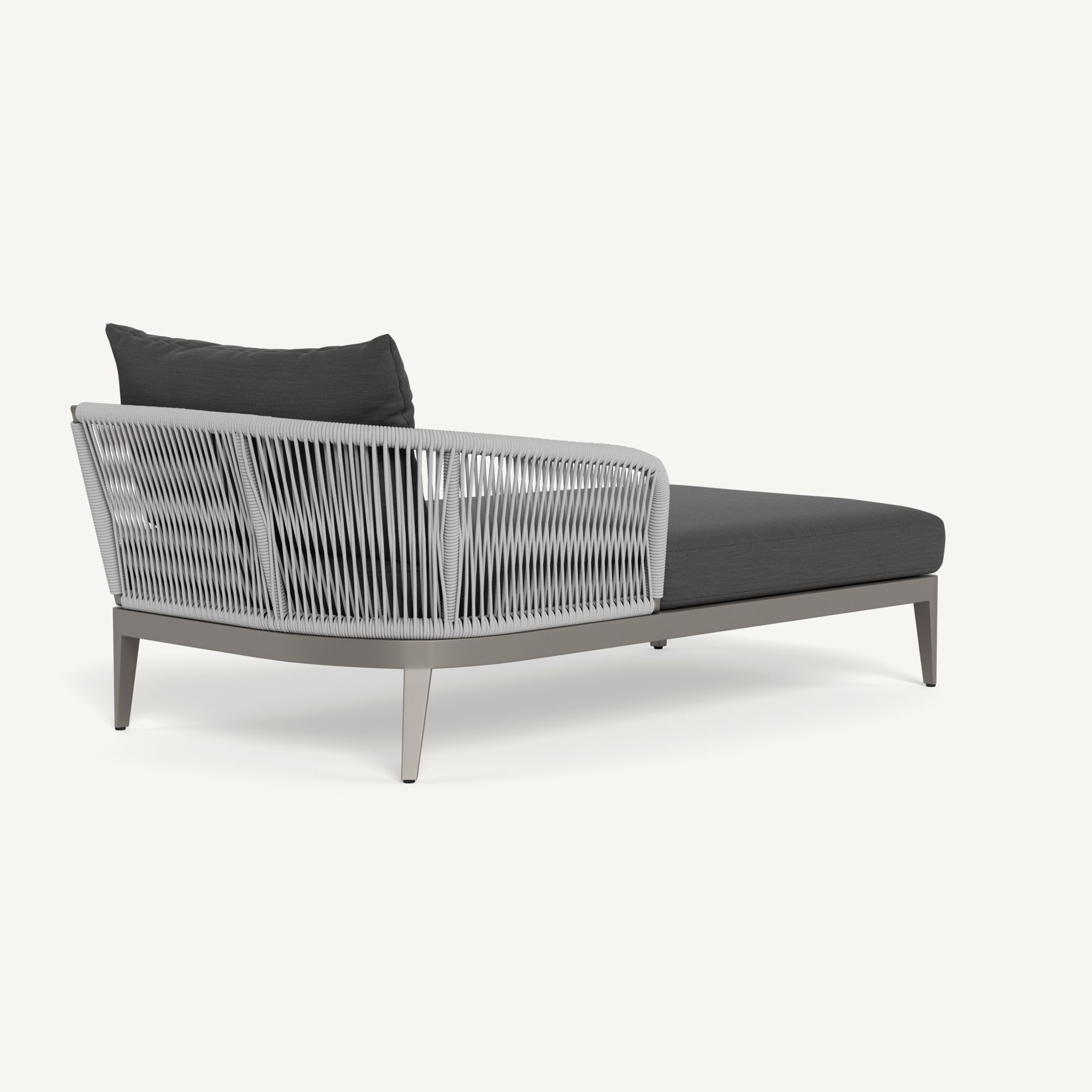 Harbour Hamilton Chaise Left - Aluminum Taupe / Panama Grafito / Rope Light Gray