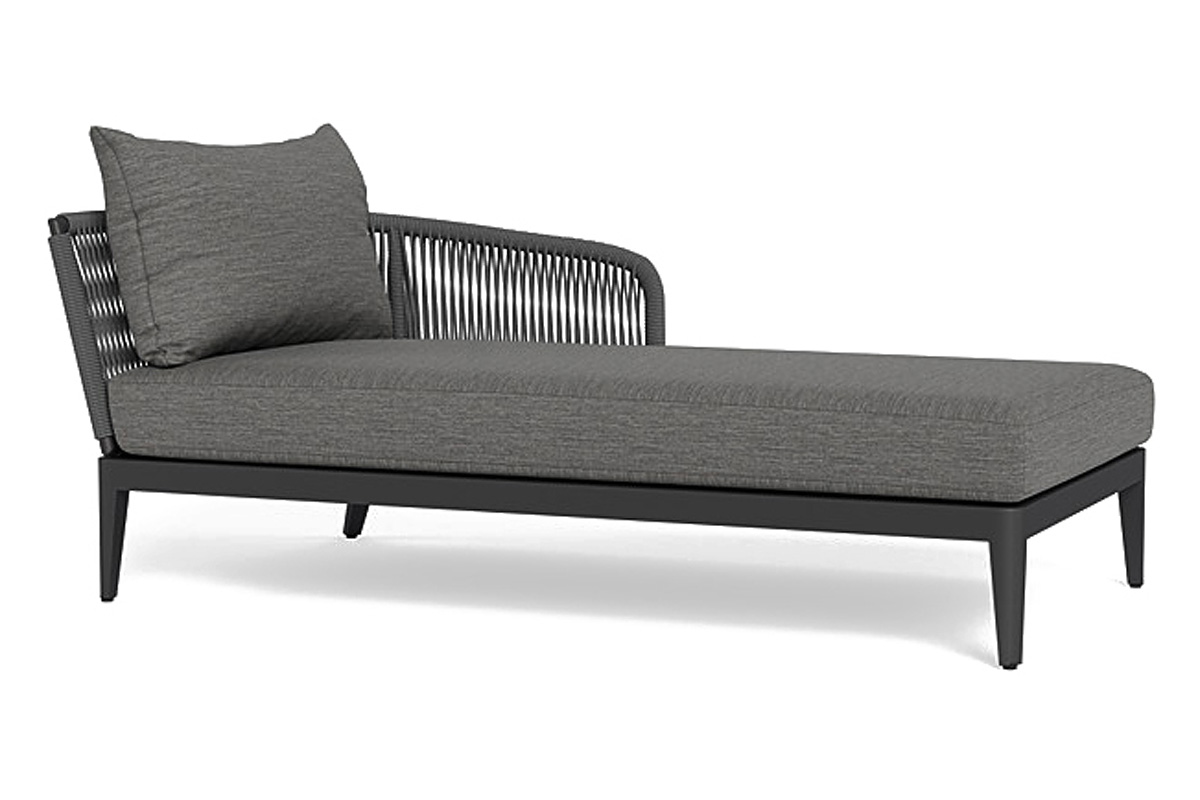 Harbour Hamilton Chaise Right - Aluminum Asteroid, Lisos Grafito