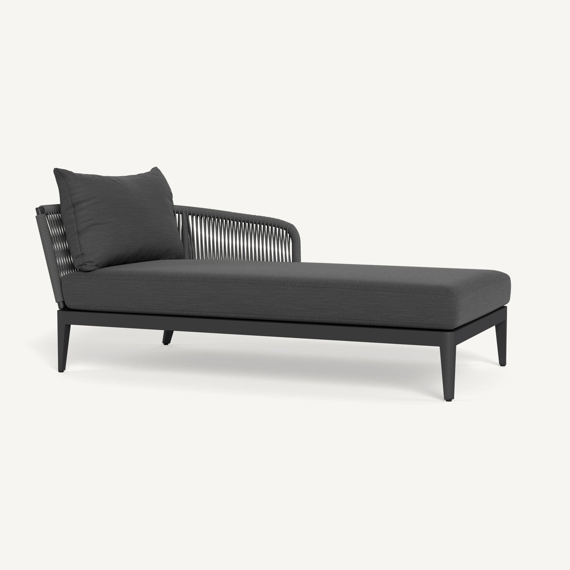 Harbour Hamilton Chaise Right - Aluminum Asteroid, Panama Grafito