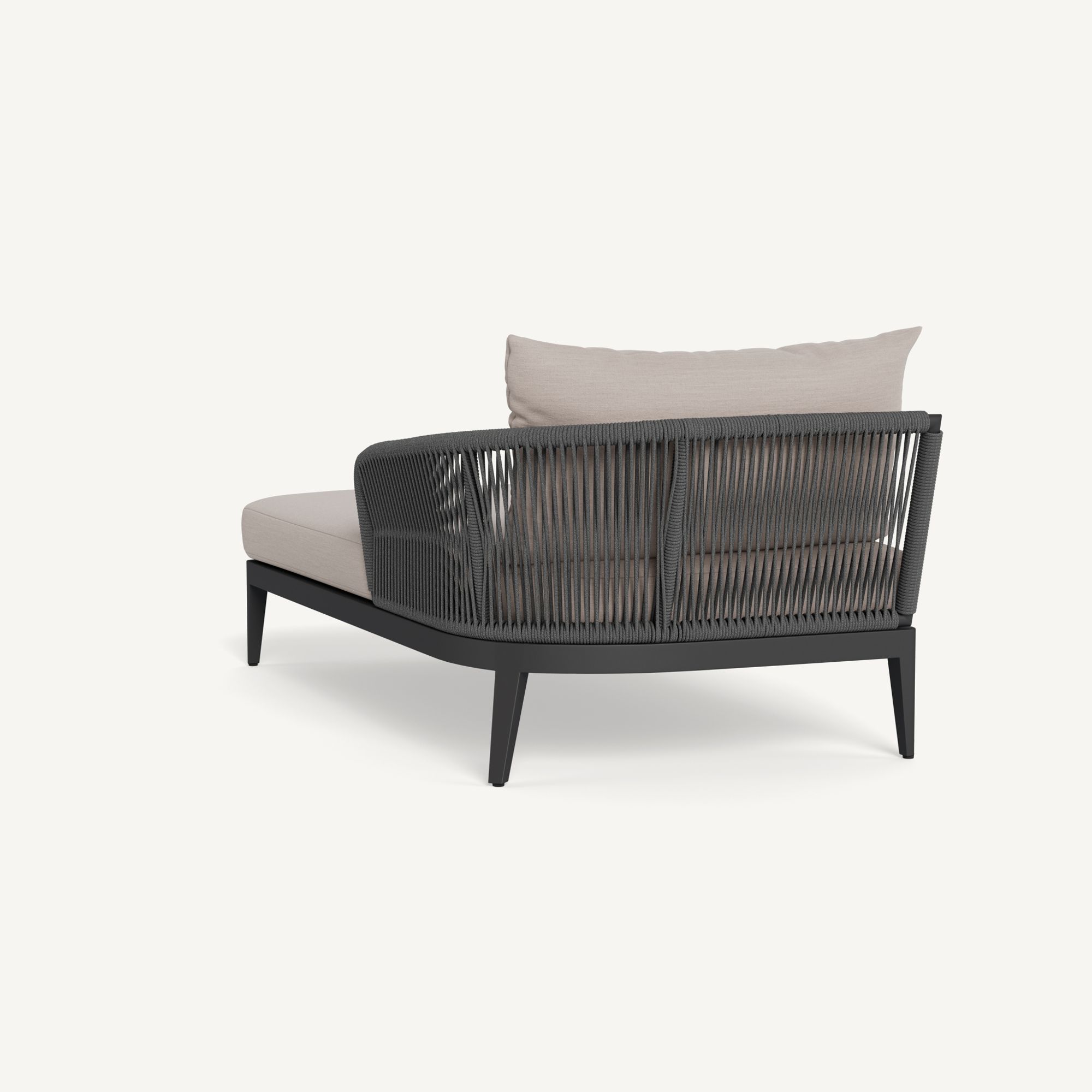 Harbour Hamilton Chaise Right - Aluminum Asteroid, Panama Marble