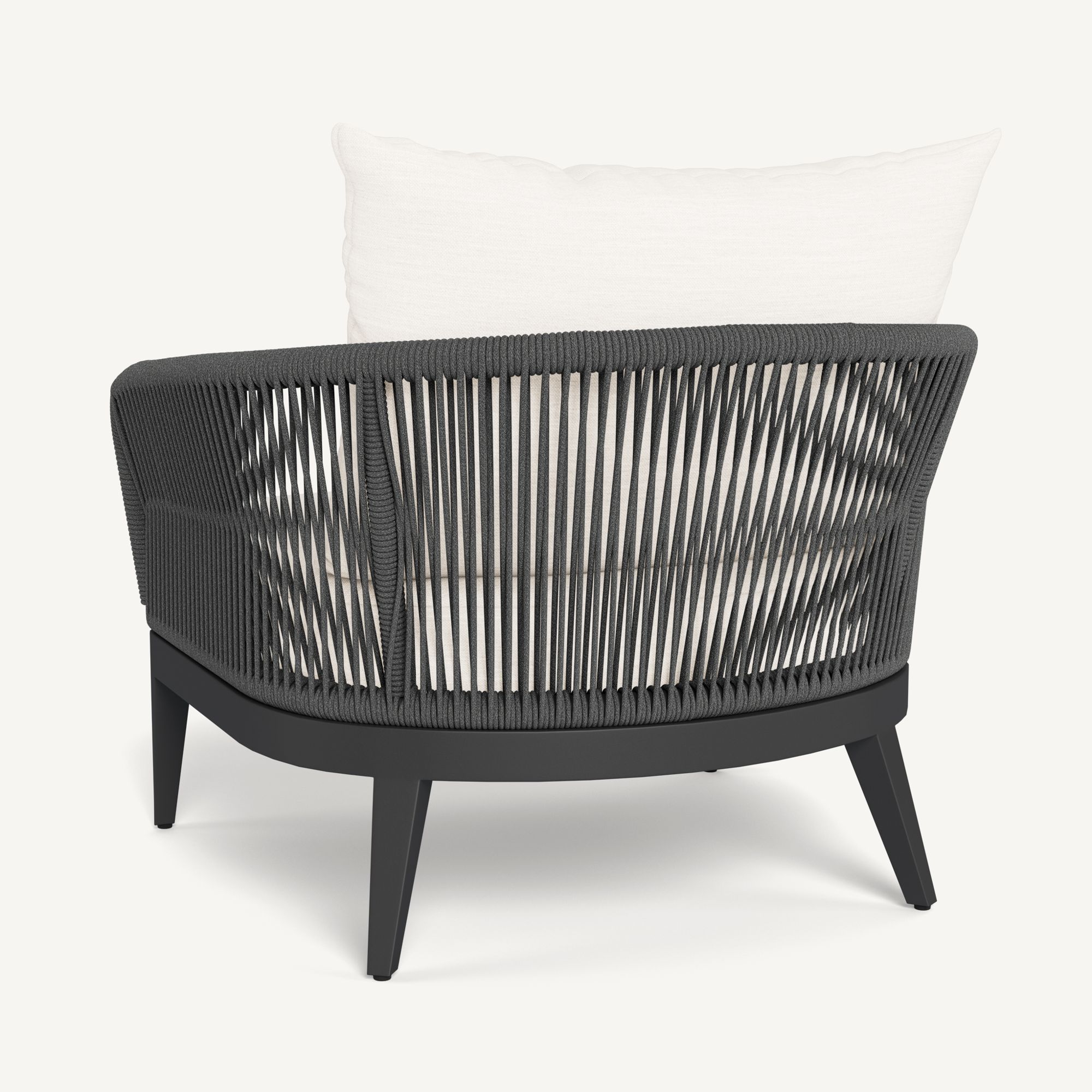 Harbour Hamilton Lounge Chair - Aluminum Asteroid / Panama Blanco / Rope Dark Gray