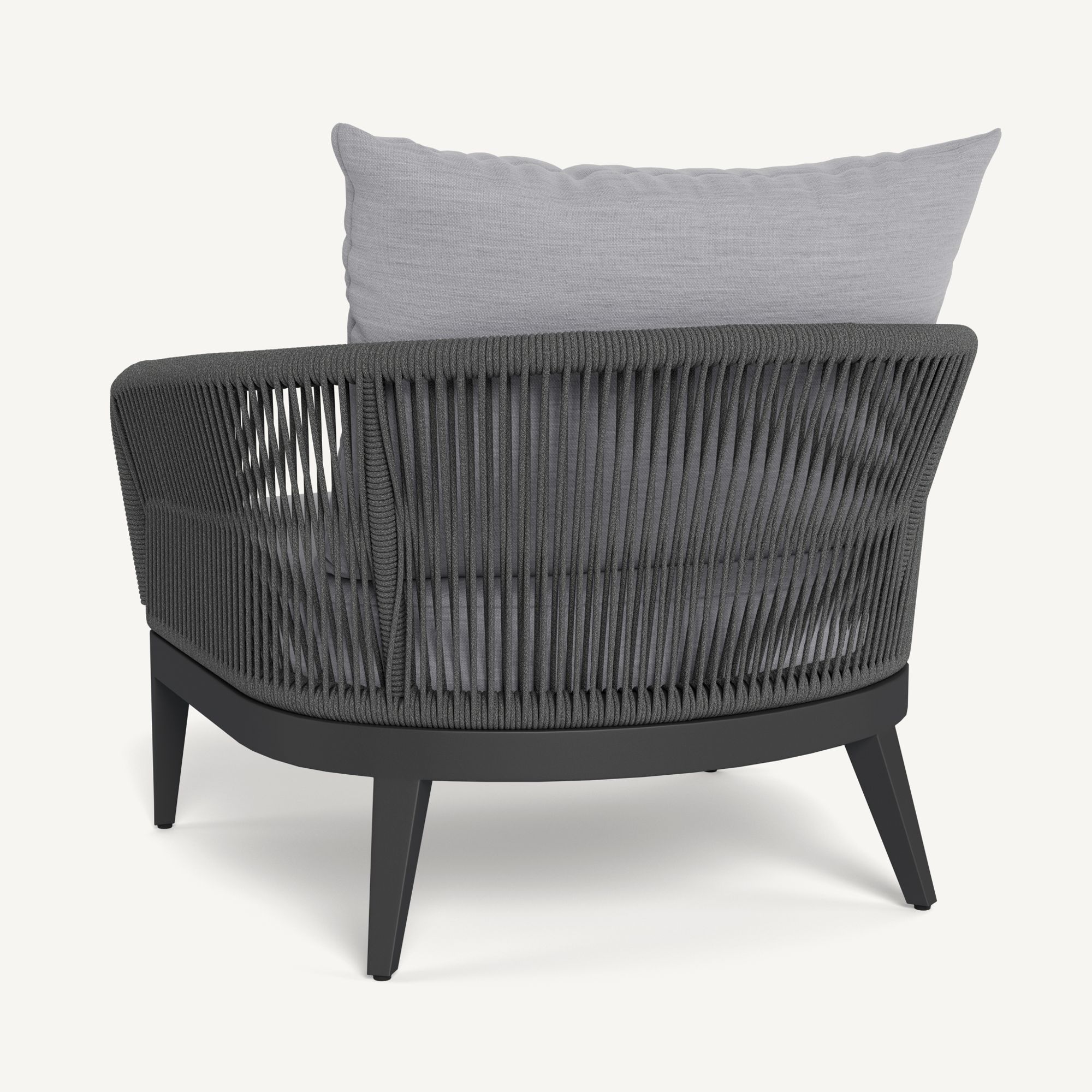 Harbour Hamilton Lounge Chair - Aluminum Asteroid / Panama Cloud / Rope Dark Gray