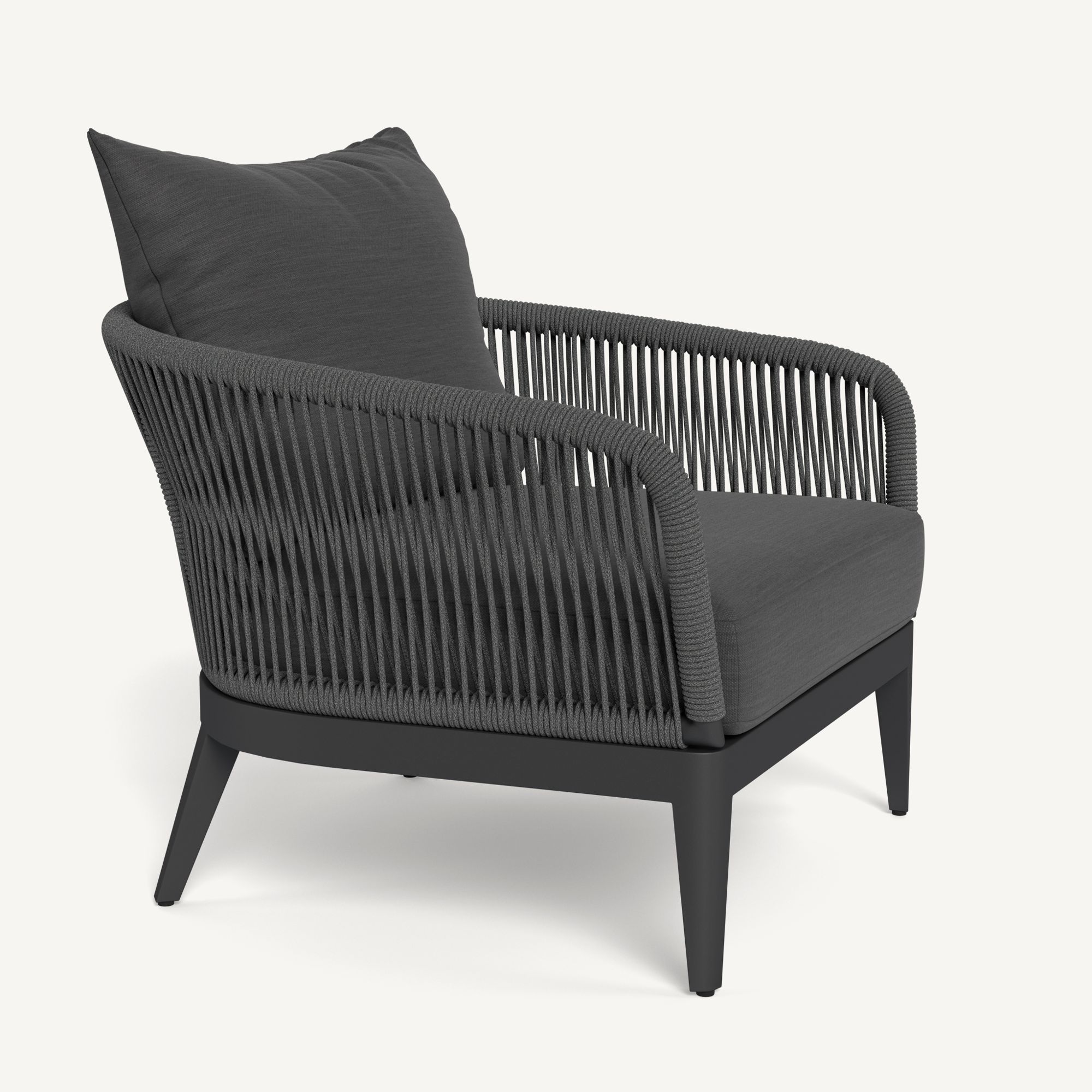 Harbour Hamilton Lounge Chair - Aluminum Asteroid / Panama Grafito / Rope Dark Gray