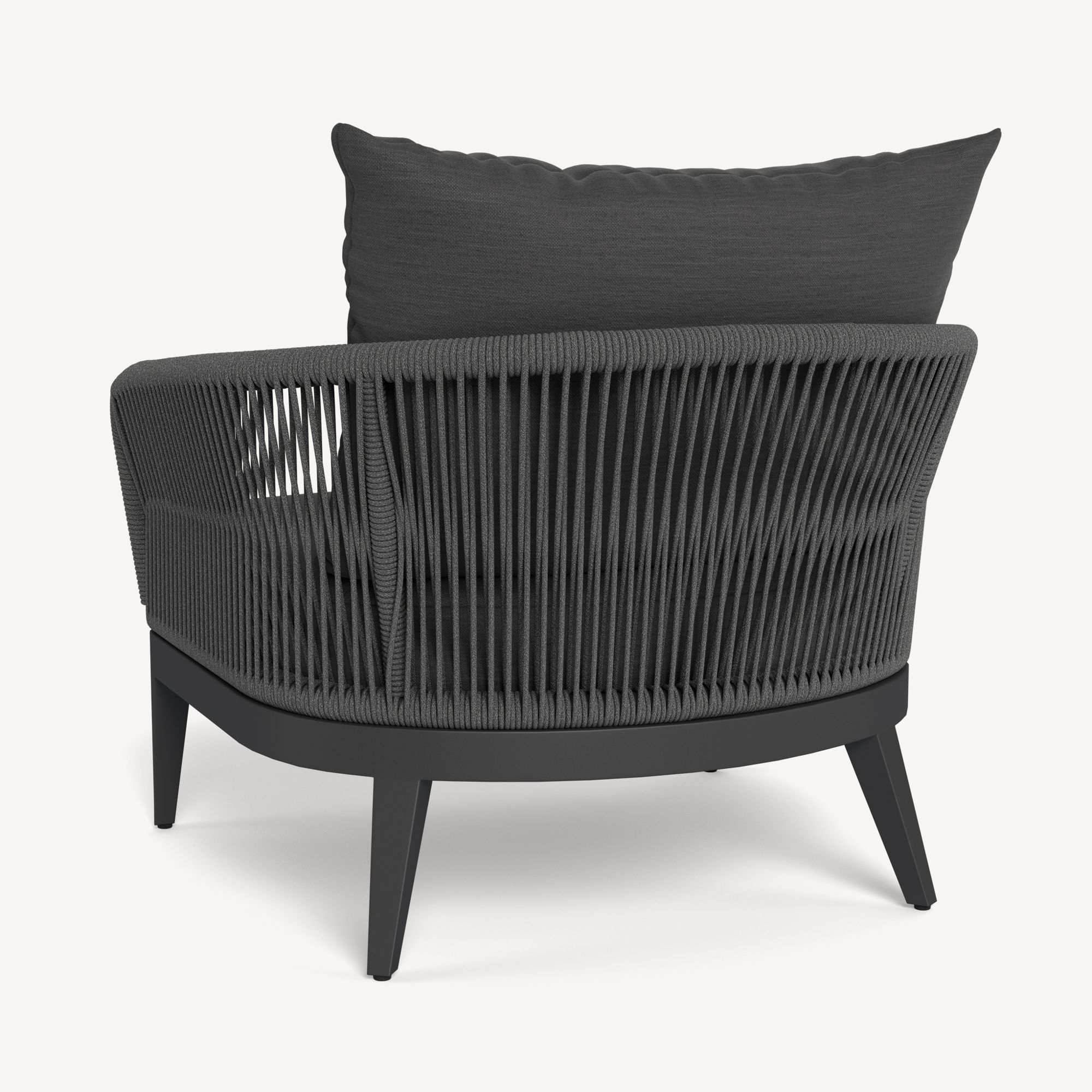 Harbour Hamilton Lounge Chair - Aluminum Asteroid / Panama Grafito / Rope Dark Gray