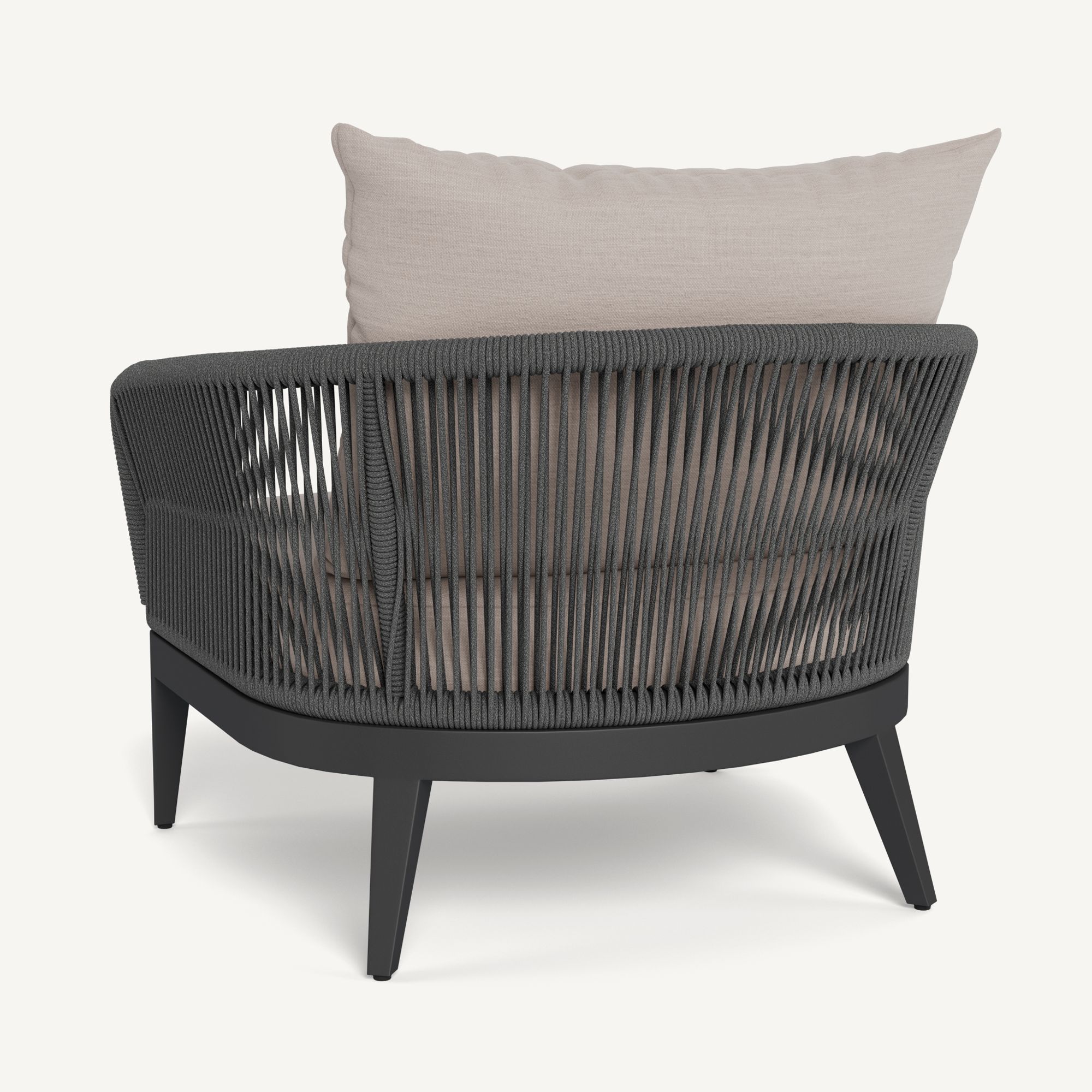 Harbour Hamilton Lounge Chair - Aluminum Asteroid / Panama Marble / Rope Dark Gray