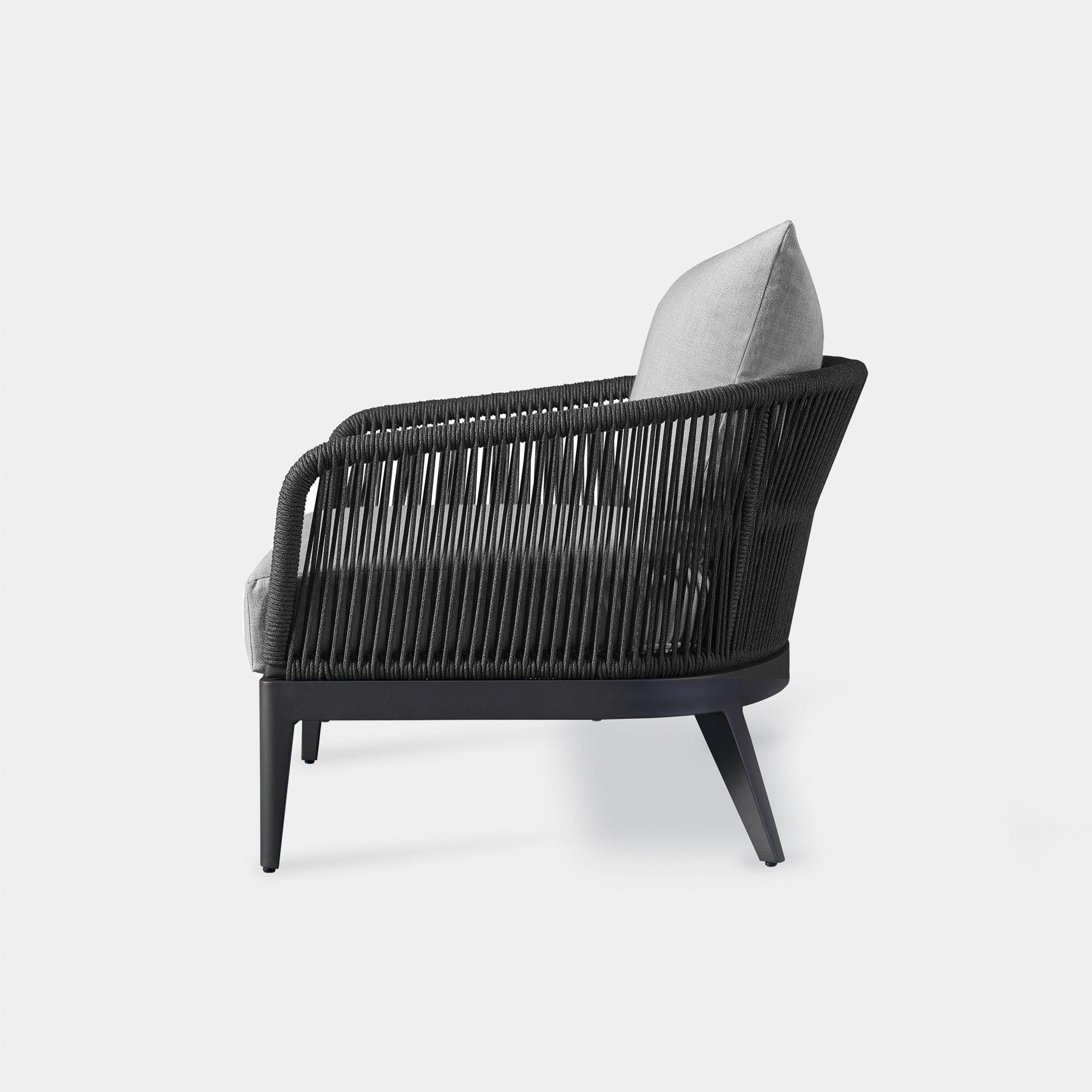 Harbour Hamilton Lounge Chair - Aluminum Asteroid, Siesta Indigo, Rope Dark Gray