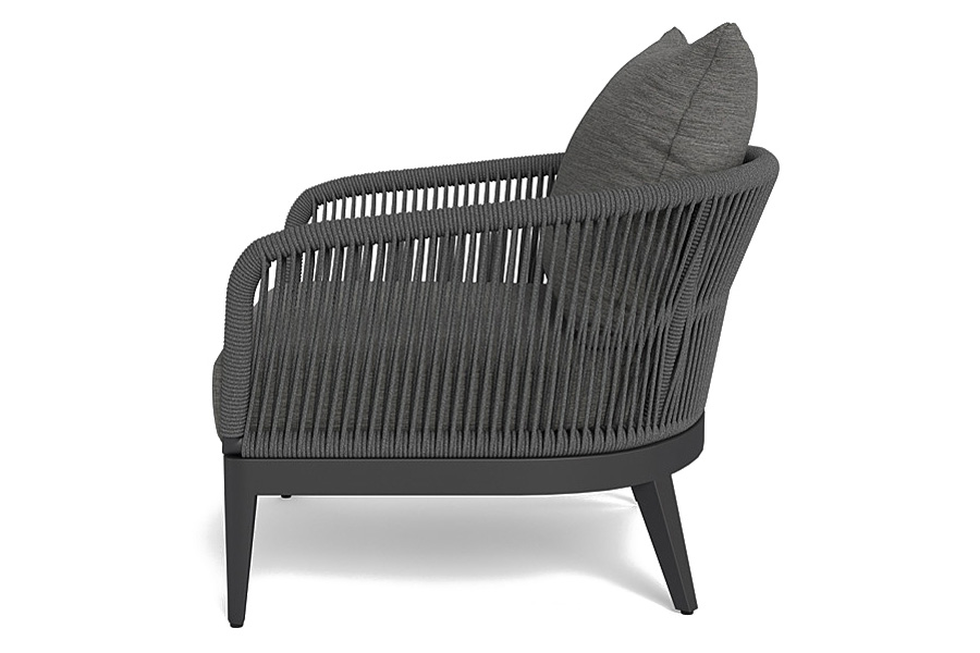 Harbour Hamilton Lounge Chair - Aluminum Taupe / Panama Grafito / Rope Light Gray