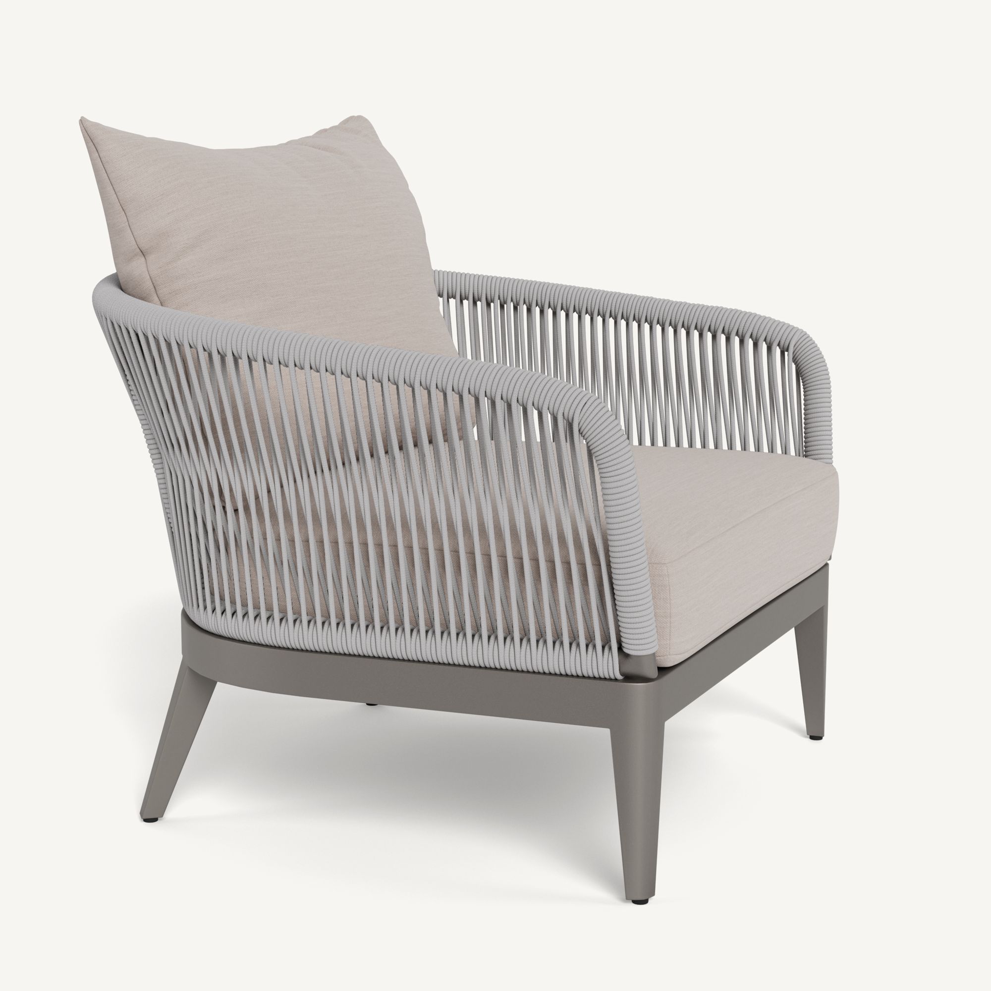Harbour Hamilton Lounge Chair - Aluminum Taupe / Panama Marble / Rope Light Gray