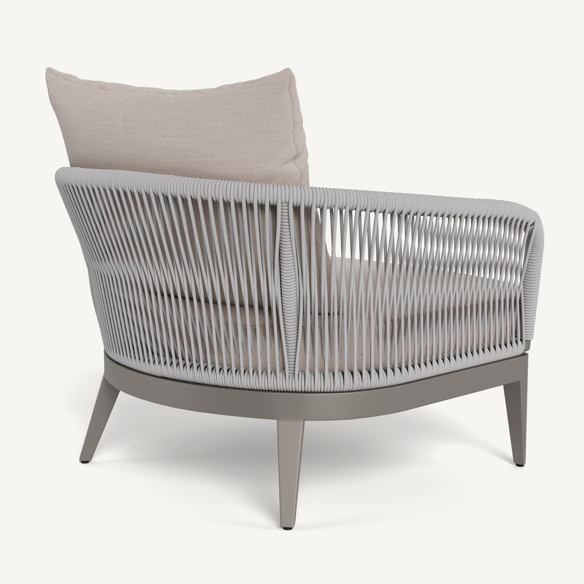 Harbour Hamilton Lounge Chair - Aluminum Taupe / Panama Marble / Rope Light Gray