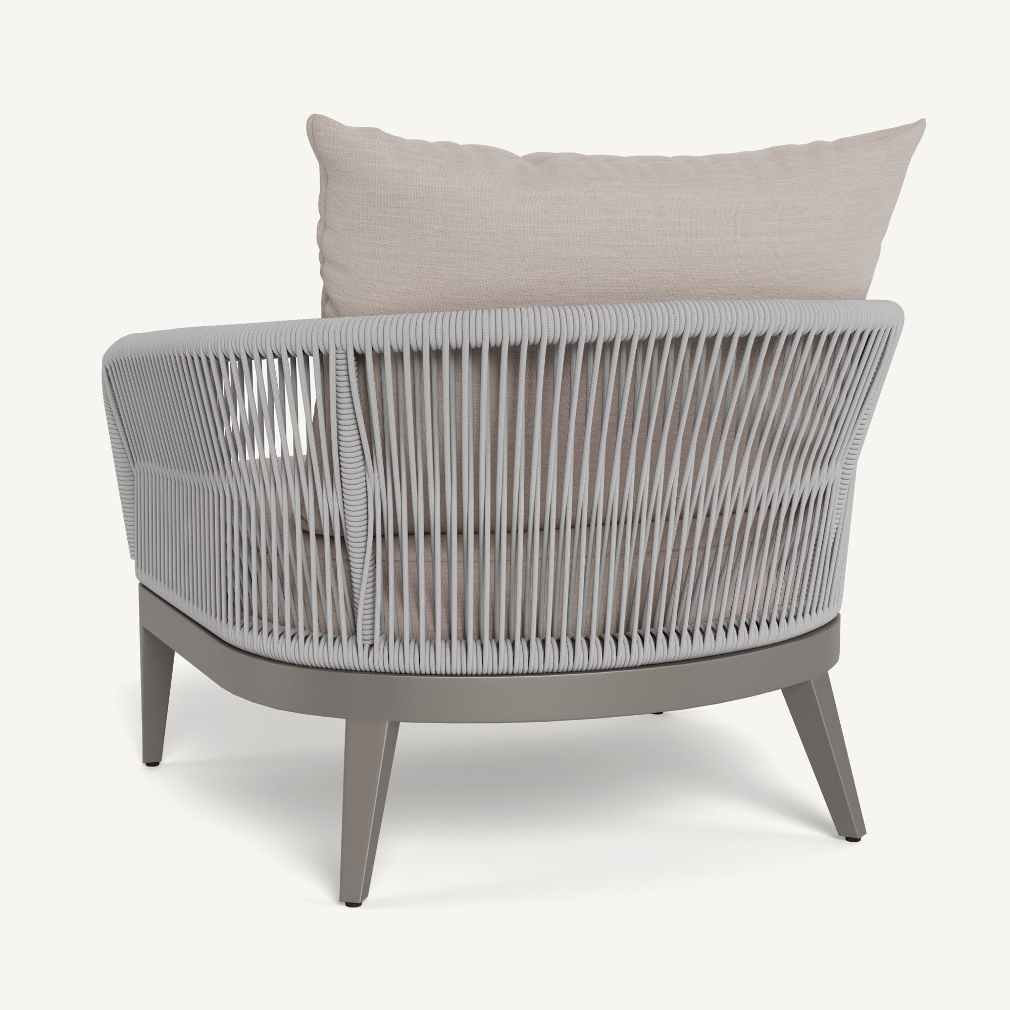 Harbour Hamilton Lounge Chair - Aluminum Taupe / Panama Marble / Rope Light Gray