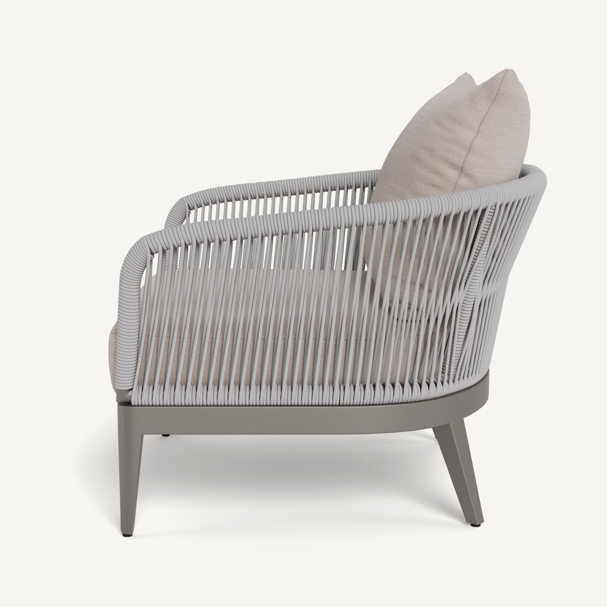 Harbour Hamilton Lounge Chair - Aluminum Taupe / Panama Marble / Rope Light Gray