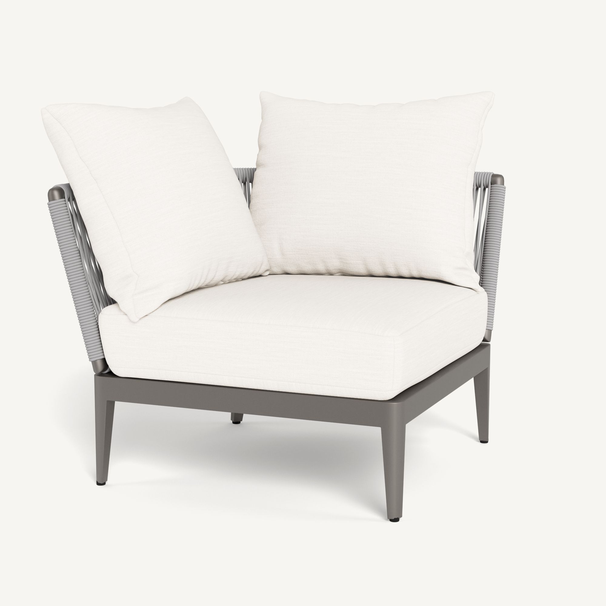 Harbour Hamilton Corner - Aluminum Taupe / Panama Blanco / Rope Light Gray