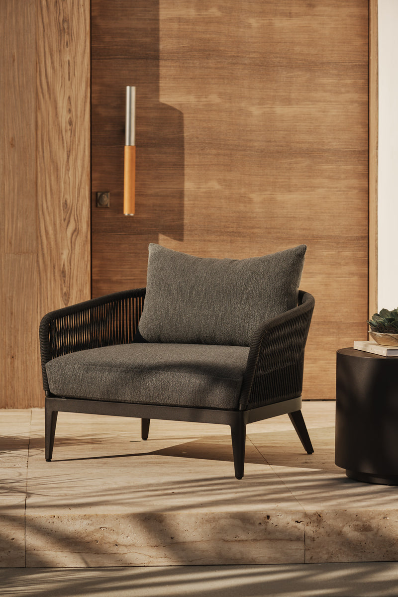 Harbour Hamilton Armless Single - Aluminum Asteroid / Panama Cloud / Rope Dark Gray