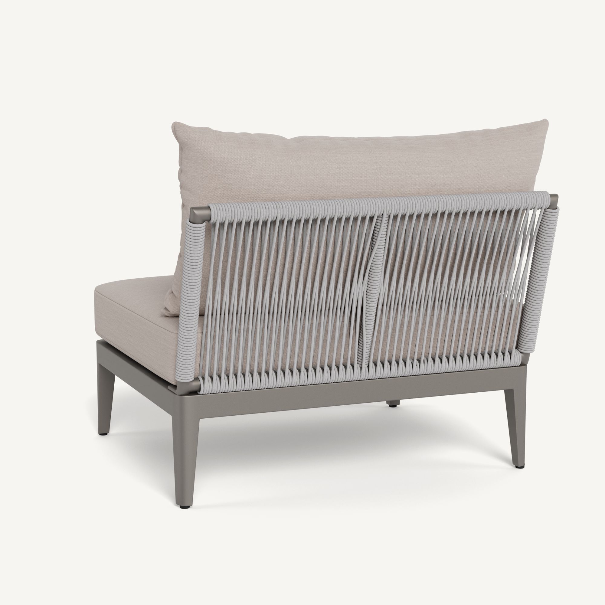 Harbour Hamilton Armless Single - Aluminum Taupe, Panama Marble