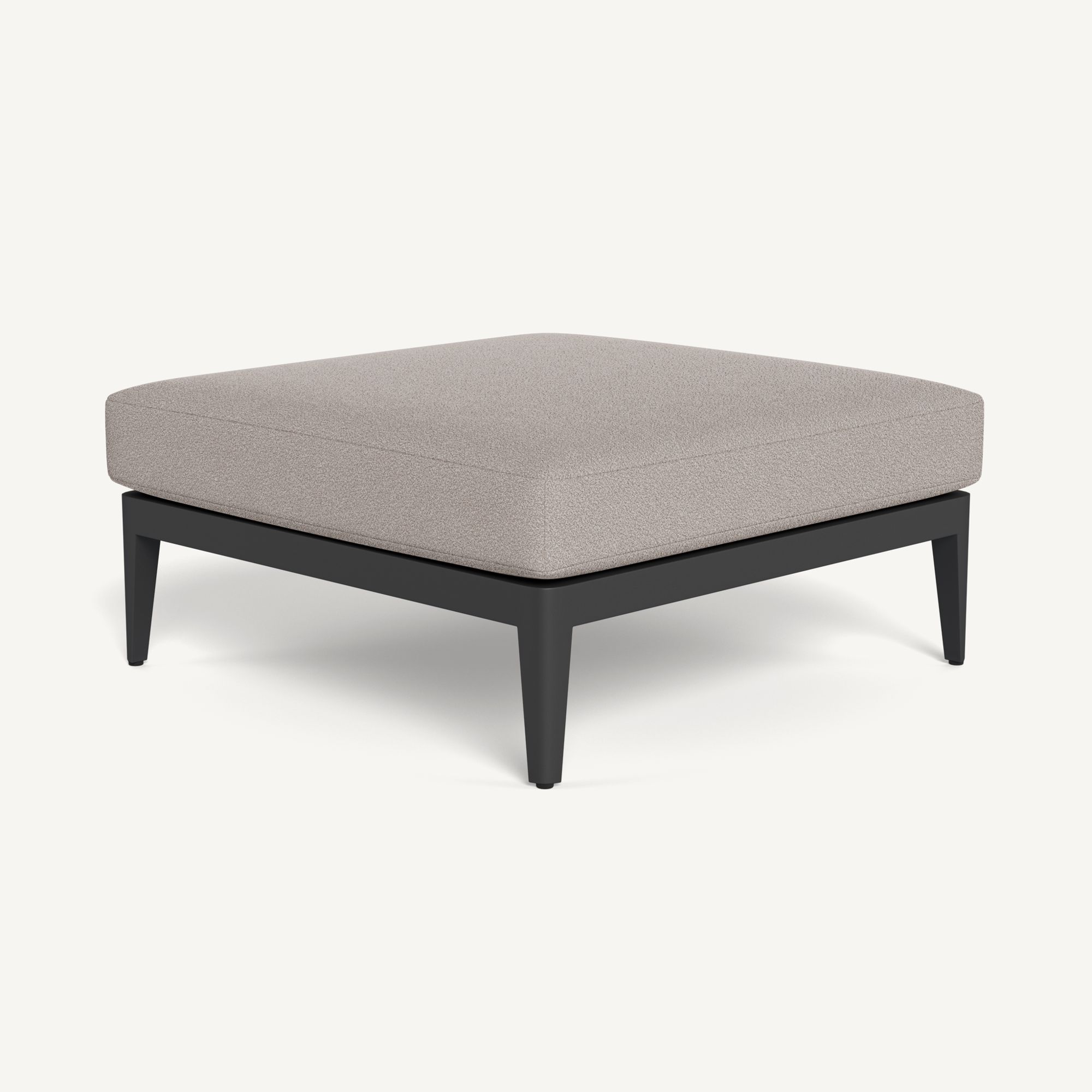 Harbour Hamilton Ottoman - Aluminum Asteroid, Riviera Stone