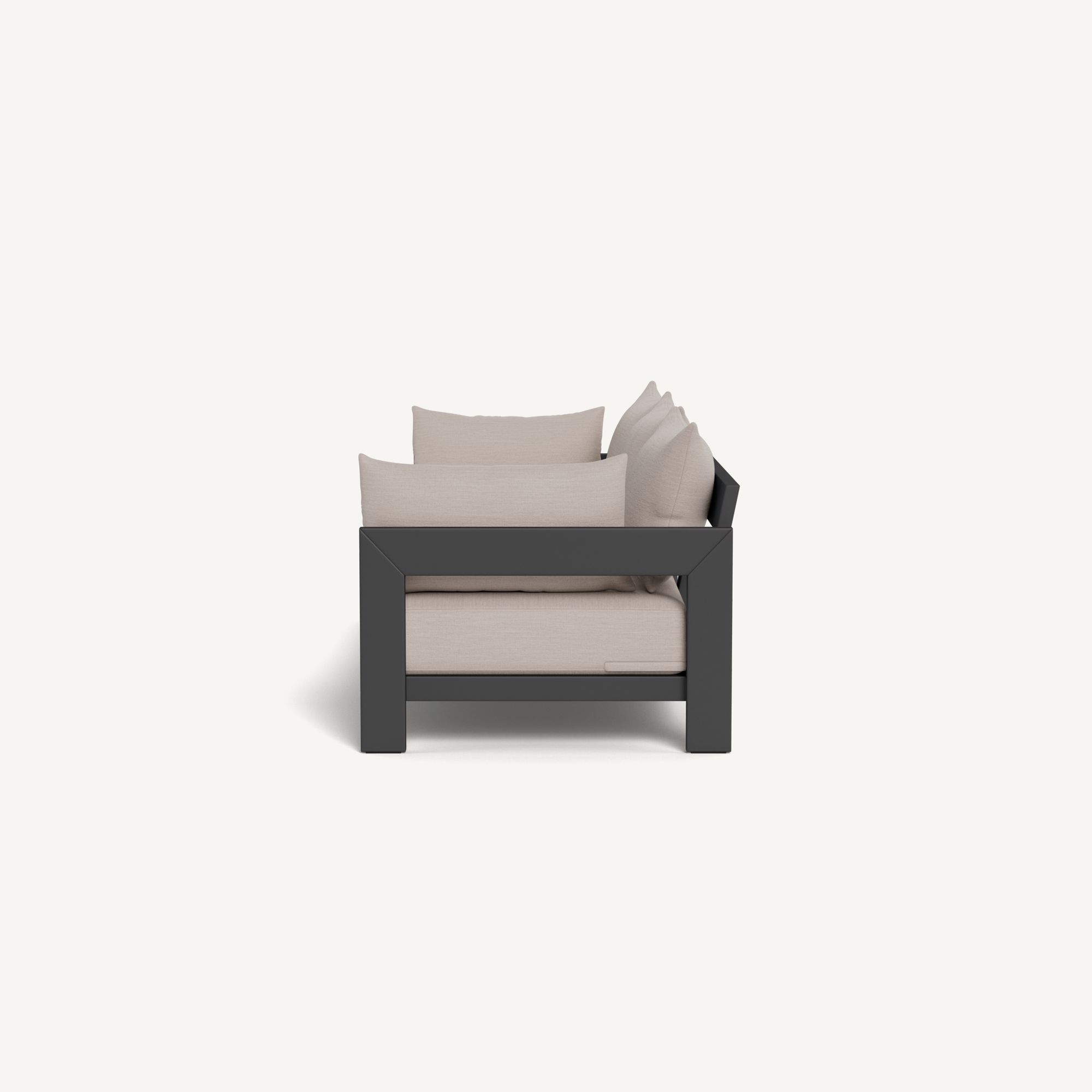 Harbour Hampton 3 Seat Sofa - Aluminum Asteroid / Panama Marble / Batyline Silver