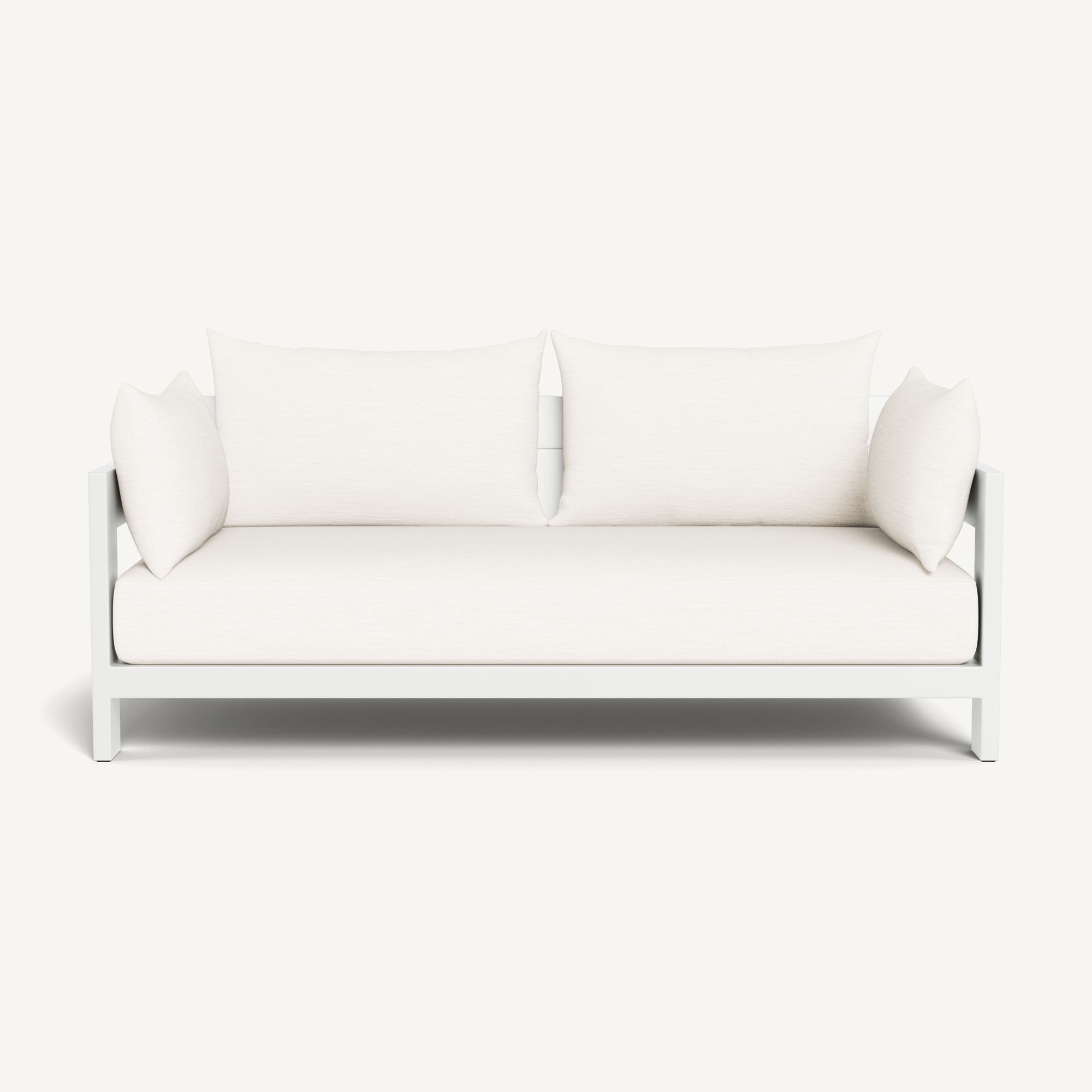 Harbour Hampton 2 Seat Sofa - Aluminum White / Panama Blanco / Batyline White