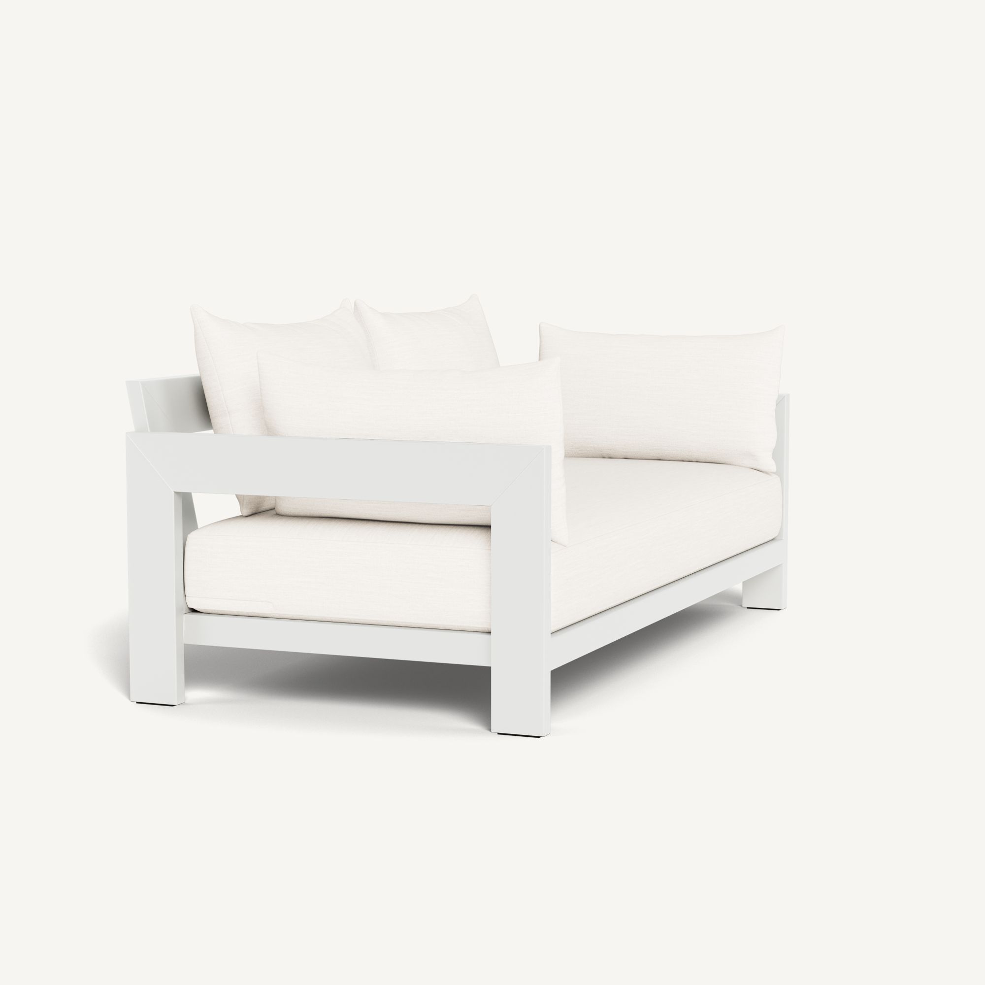 Harbour Hampton 2 Seat Sofa - Aluminum White / Panama Blanco / Batyline White