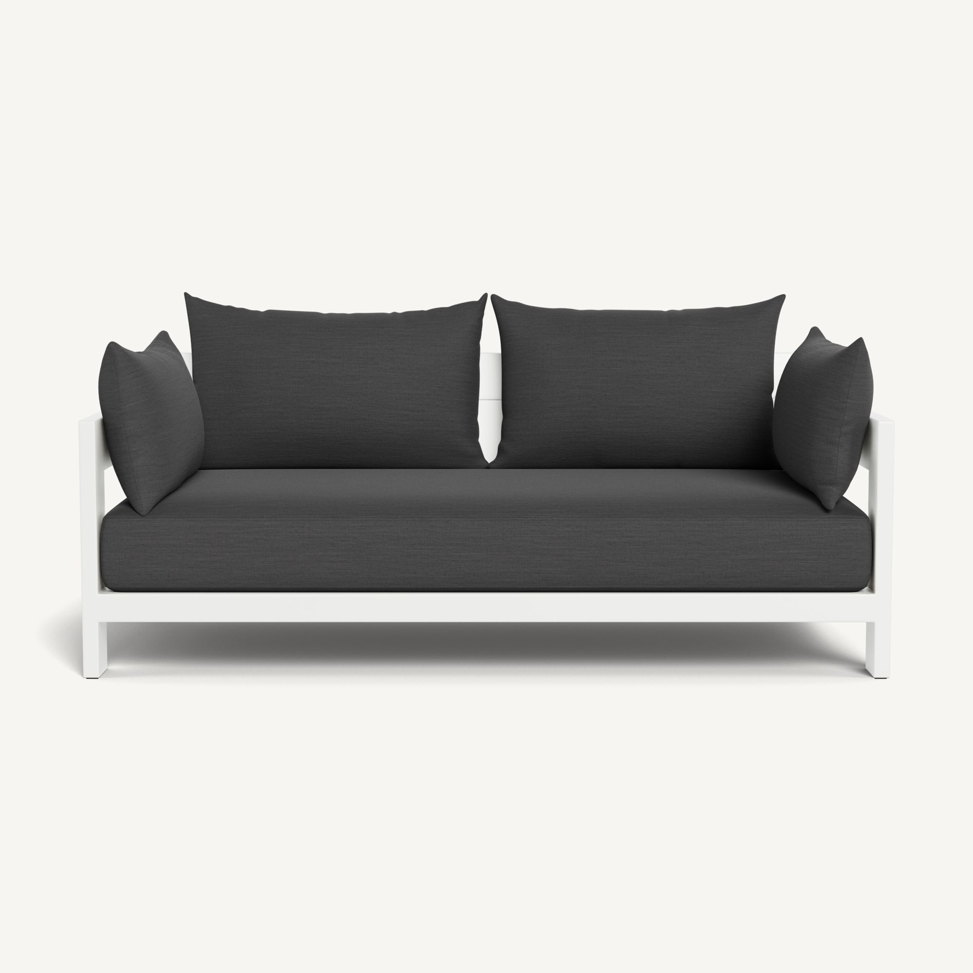 Harbour Hampton 2 Seat Sofa - Aluminum White / Panama Grafito / Batyline White