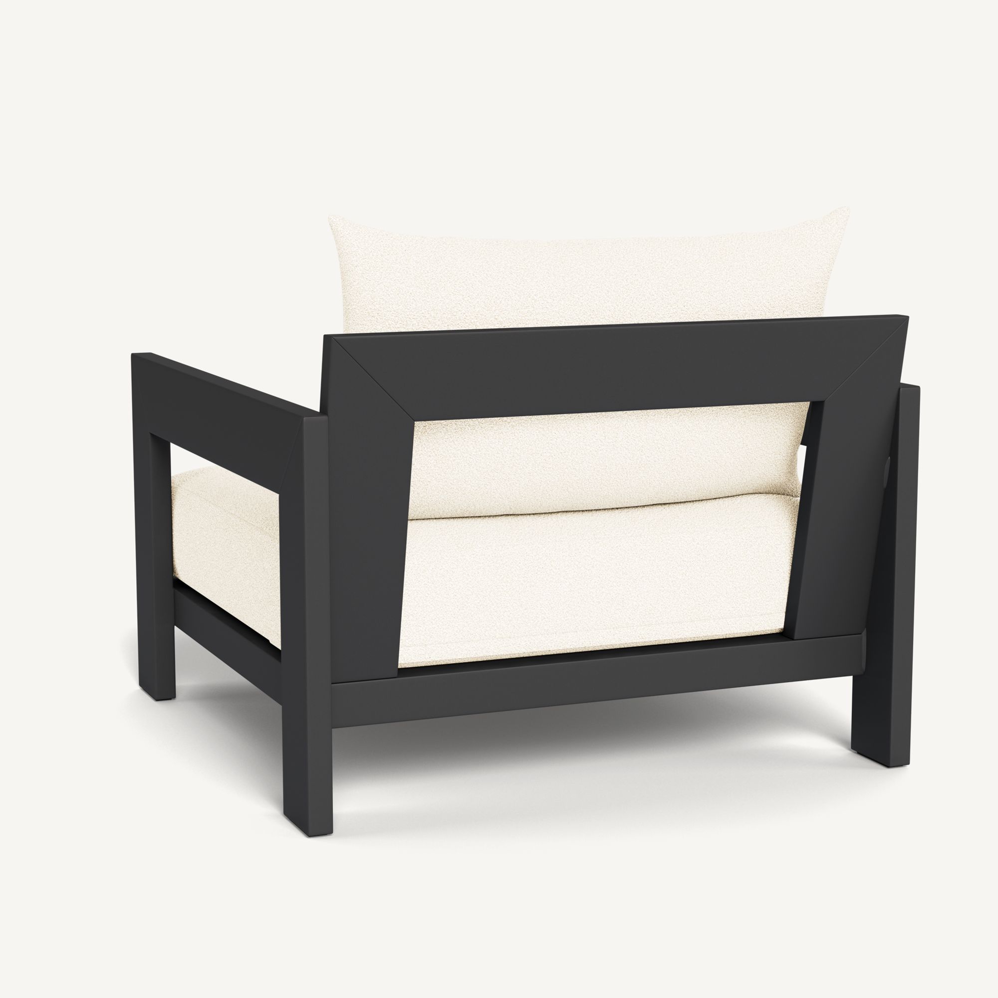 Harbour Hampton Lounge Chair - Aluminum Asteroid, Riviera Ivory, Batyline Silver