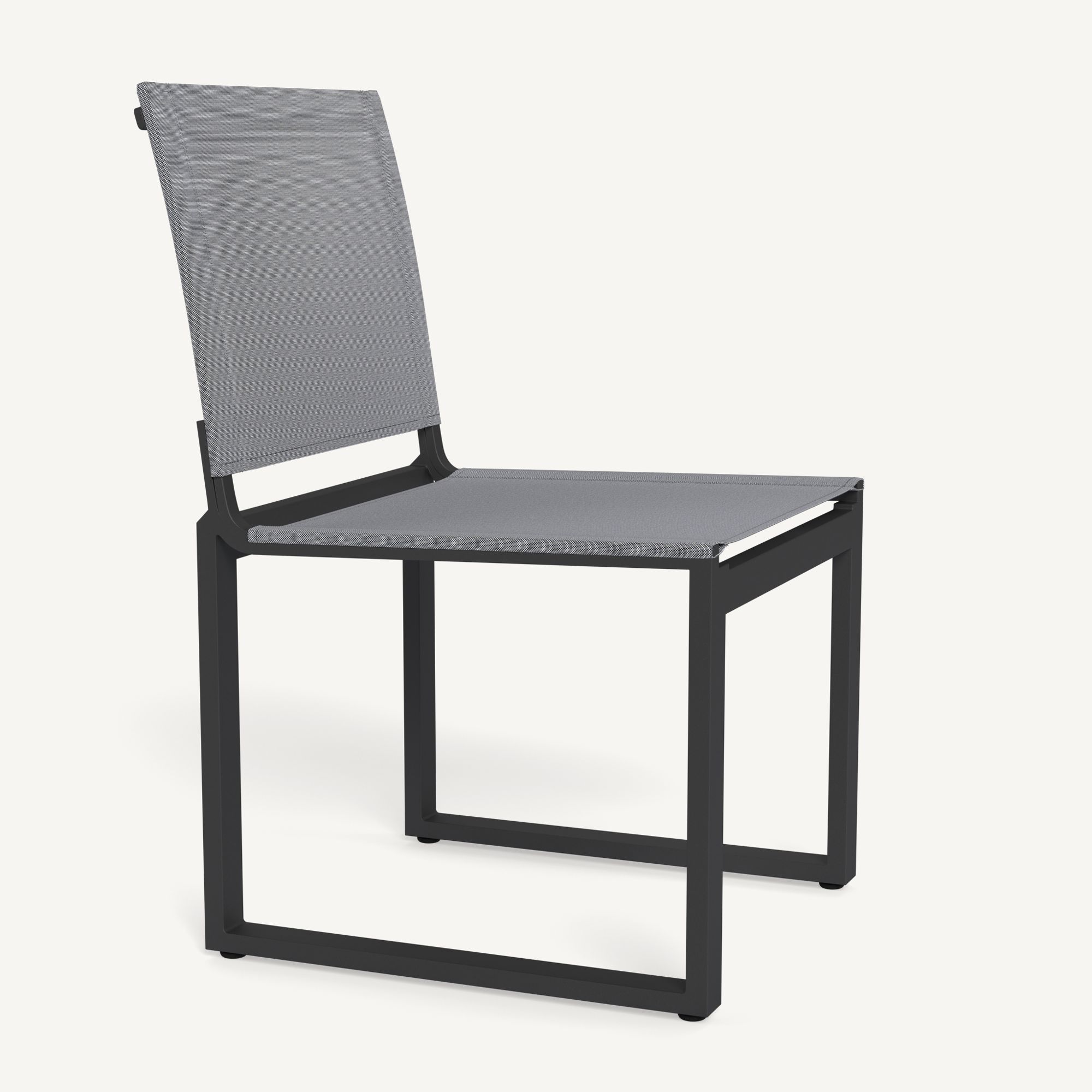 Harbour Hayman Aluminum Armless Dining Chair - Aluminum Asteroid / Batyline Silver
