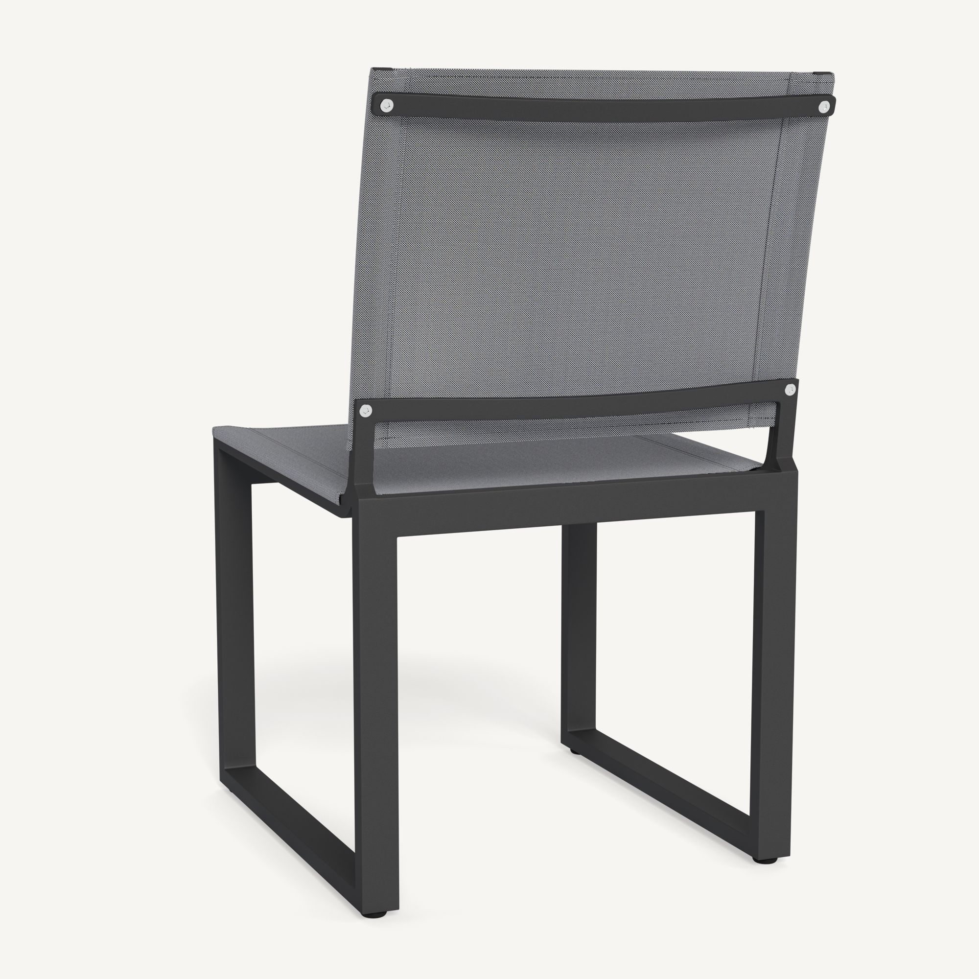 Harbour Hayman Aluminum Armless Dining Chair - Aluminum Asteroid / Batyline Silver