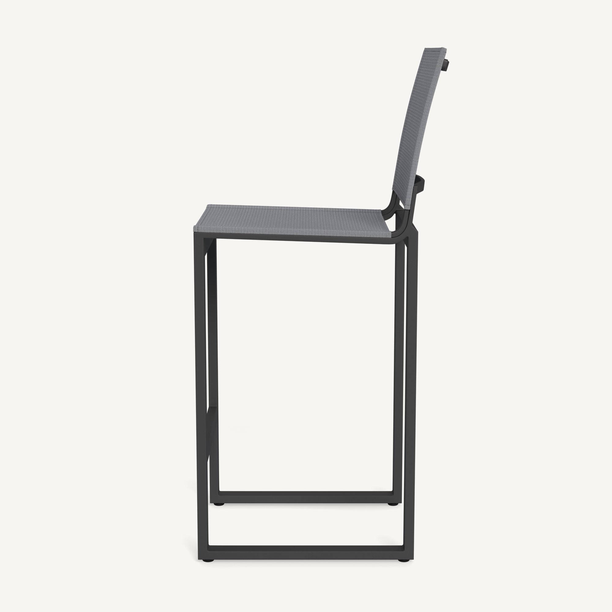 Harbour Hayman Aluminum Armless Bar Stool - Aluminum Asteroid / Batyline Silver