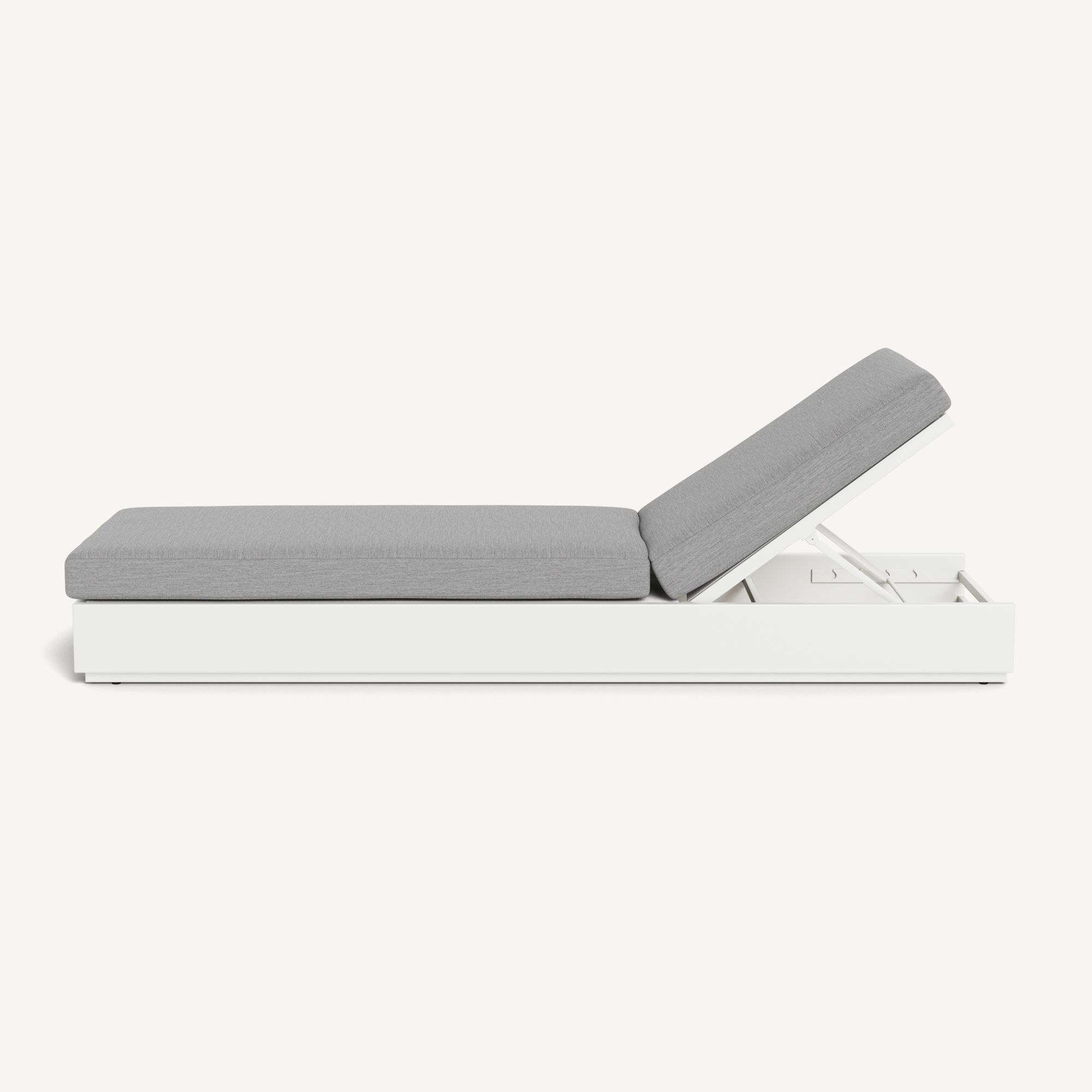 Harbour Hayman Aluminum Sun Lounge - Aluminum White / Lisos Piedra / Batyline White